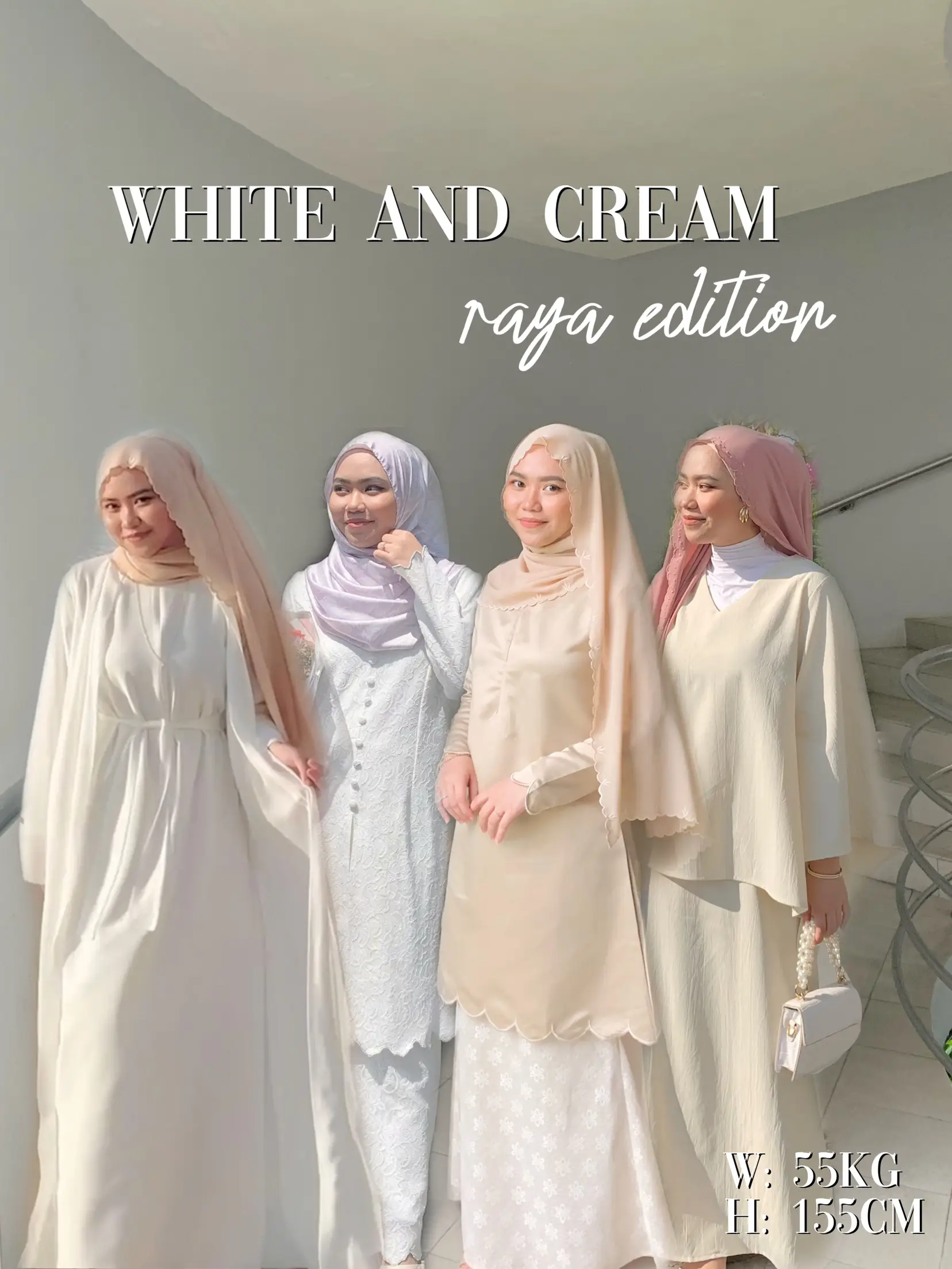 White Cream Modest Raya Outfit 's images(0)