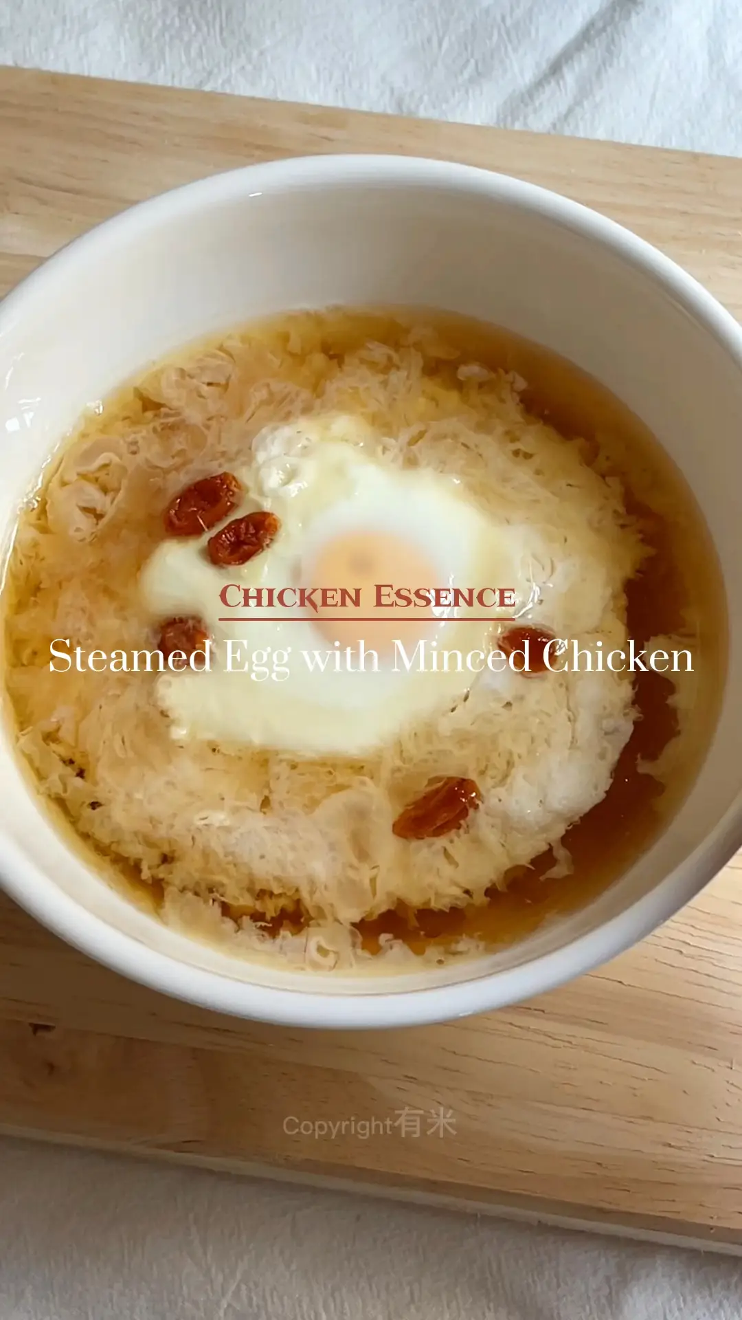 Steamed Egg With Minced Chicken Recipe