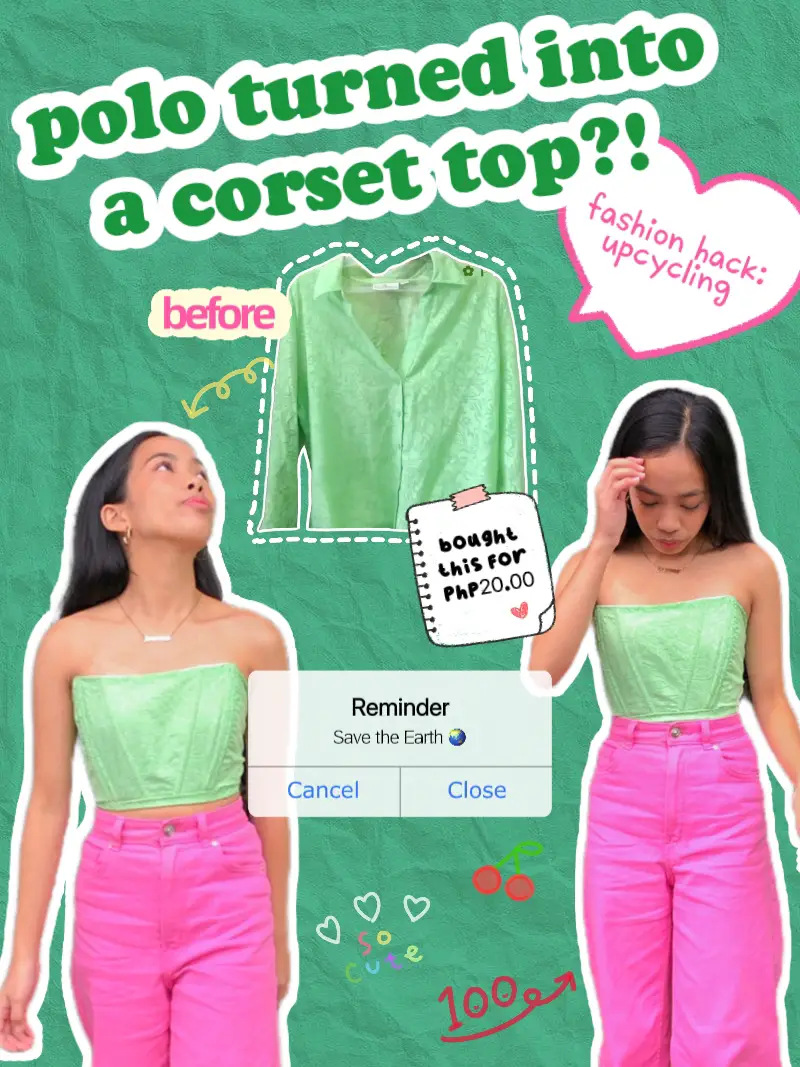 Oversized polo with detachable corset, Women's Fashion, Tops, Others Tops  on Carousell