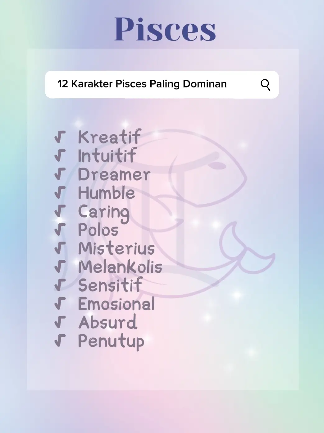 Pisces Karakter - Pencarian Lemon8