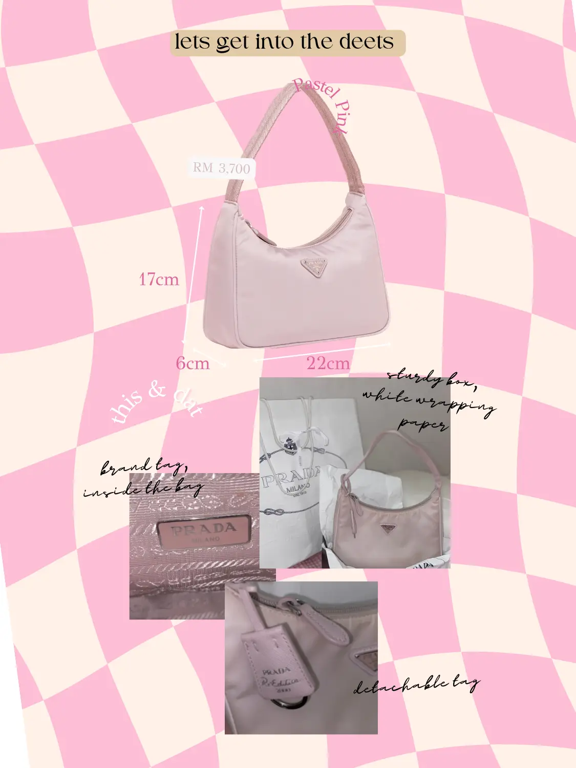 Mini bag, Prada Re-Edition 2000 nylon pink worn by Nabilla