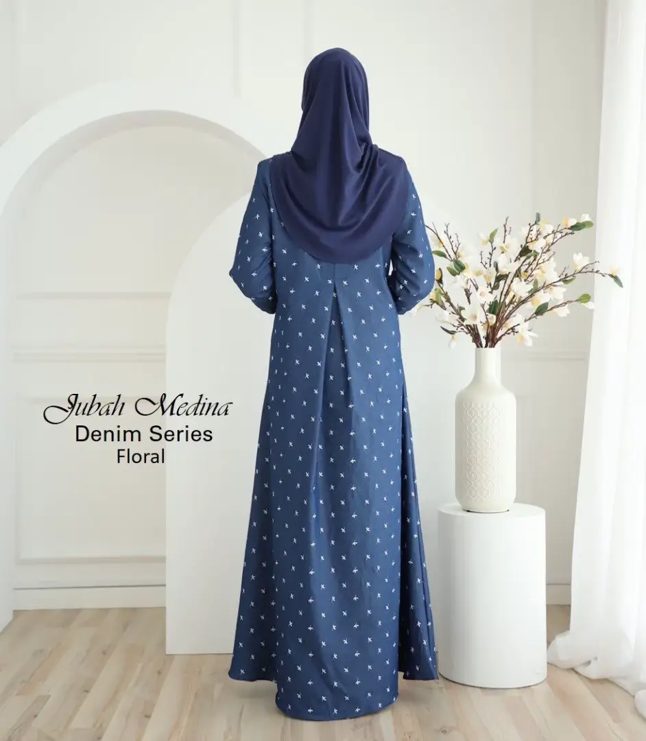 Jubah denim hot sale