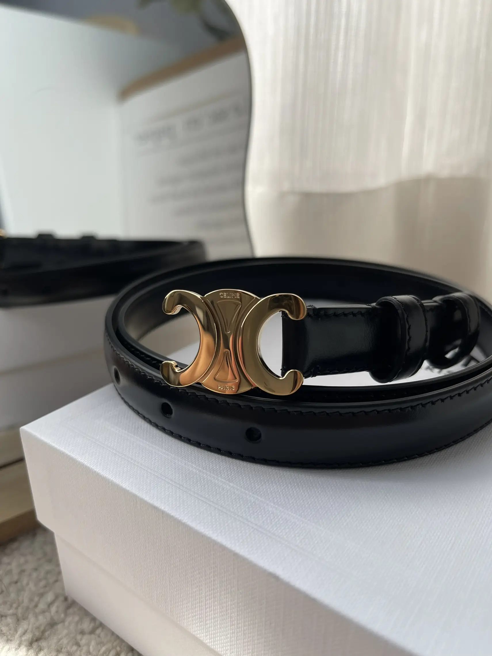 Celine Triomphe Belts Review: Black & Tan, Sizes, Try On 