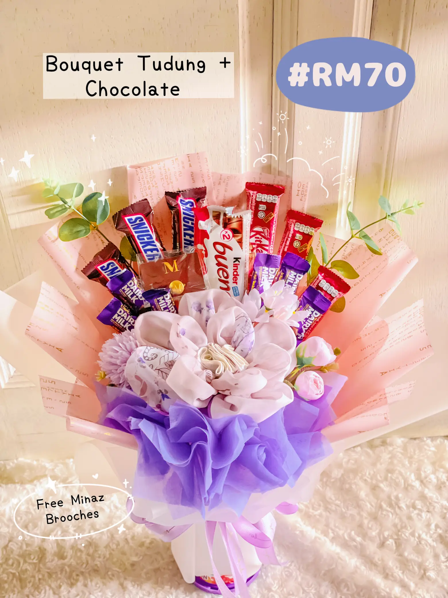 Diy Gubahan Bouquet Coklat/Chocolate Sempena Hari Ibu (Happy