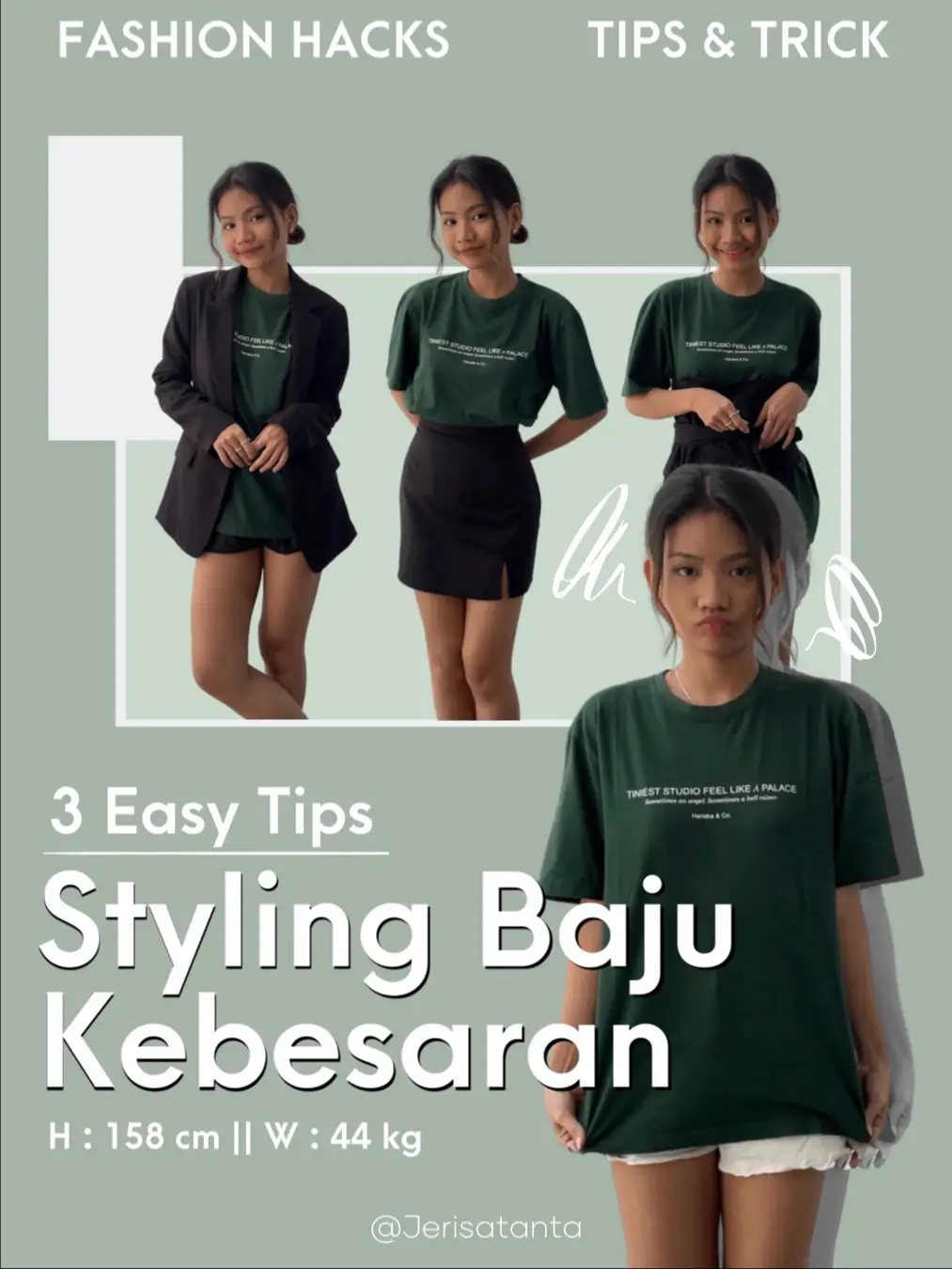 Styling Baju Kebesaran! Oversize Tshirt✨, Video published by Jerisatanta