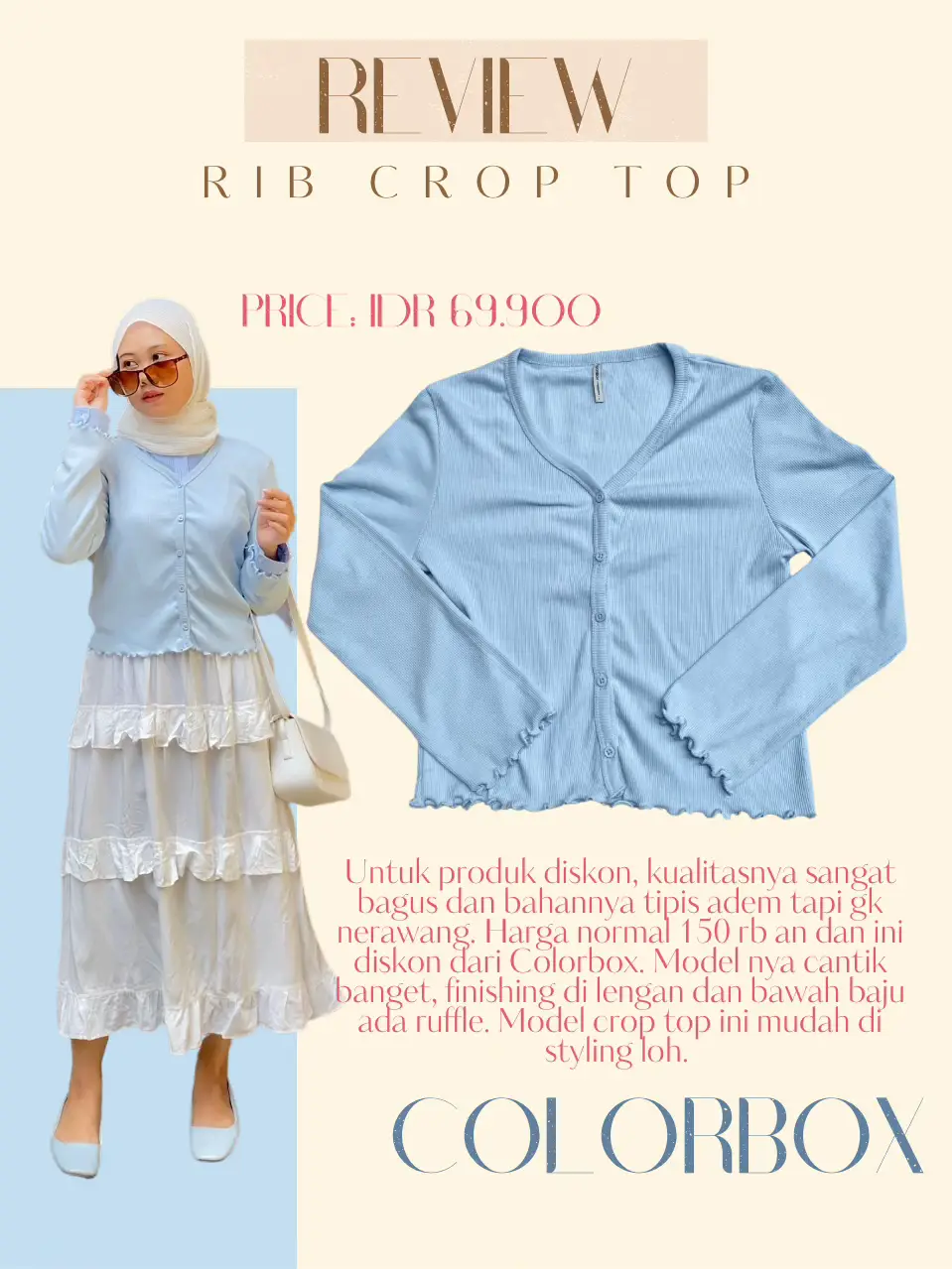 💙REVIEW CROP TOP 60 RB AN DARI COLORBOX💙