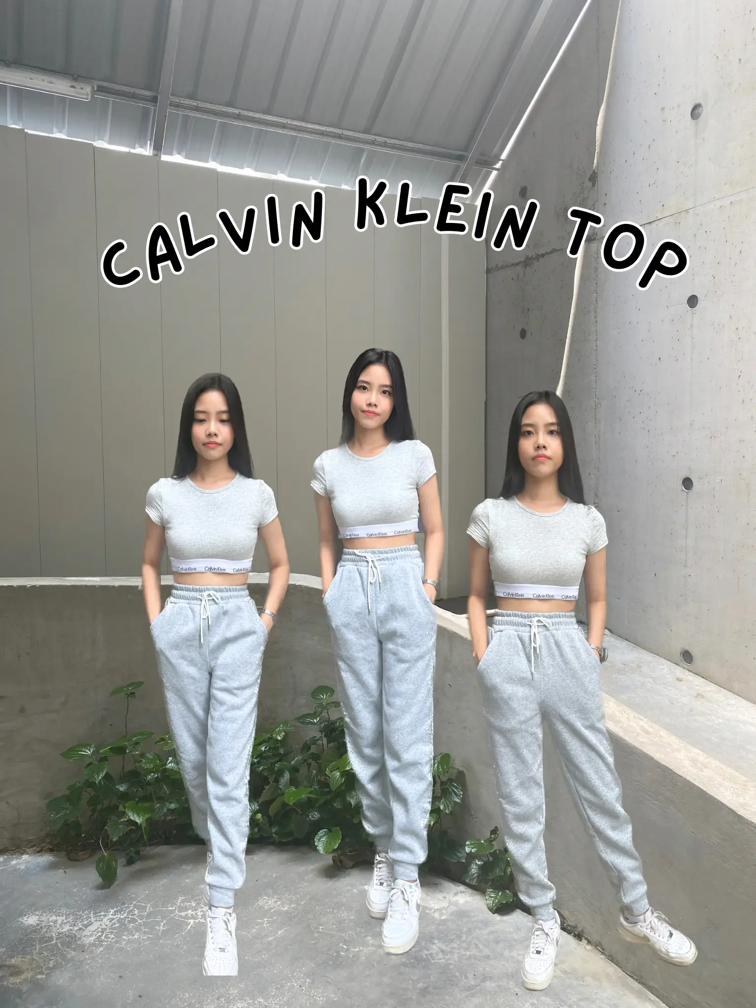 calvin klein jennie modern cotton t-shirt bralette crop top in grey,  Women's Fashion, Tops, Shirts on Carousell