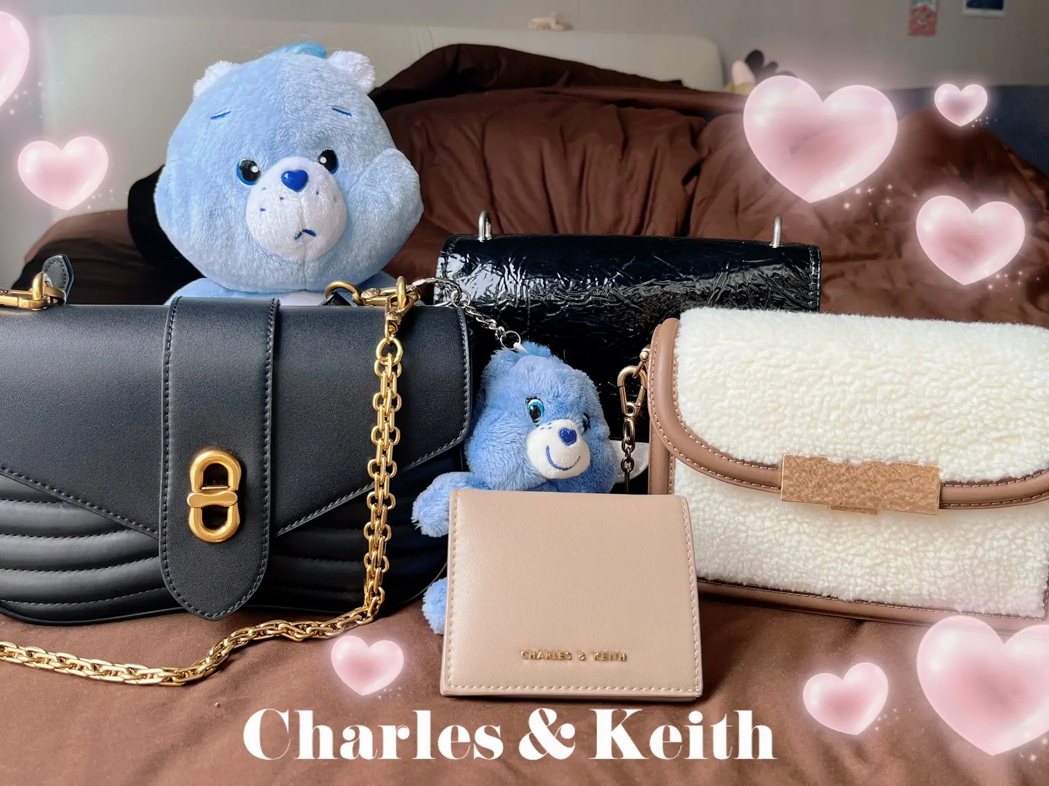 Charles and Keith Wallet Cnk Purse Cardholder Simple Card Storage  Multi-Function Wallet Dompet Perempuan Ivory