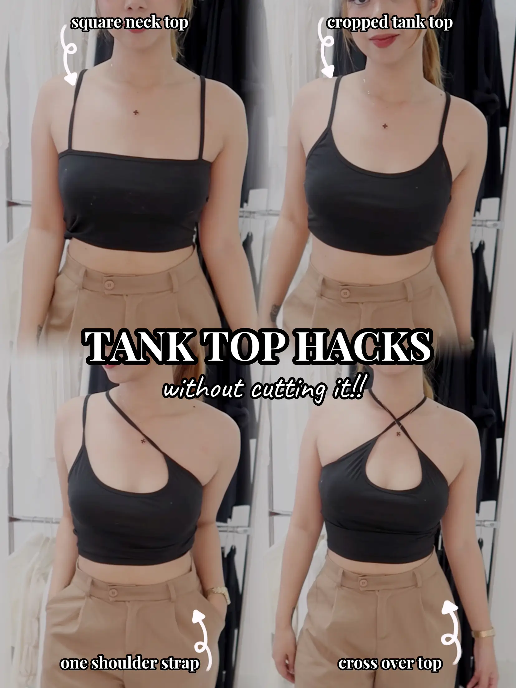 TANK TOP HACKS WITHOUT CUTTING IT!
