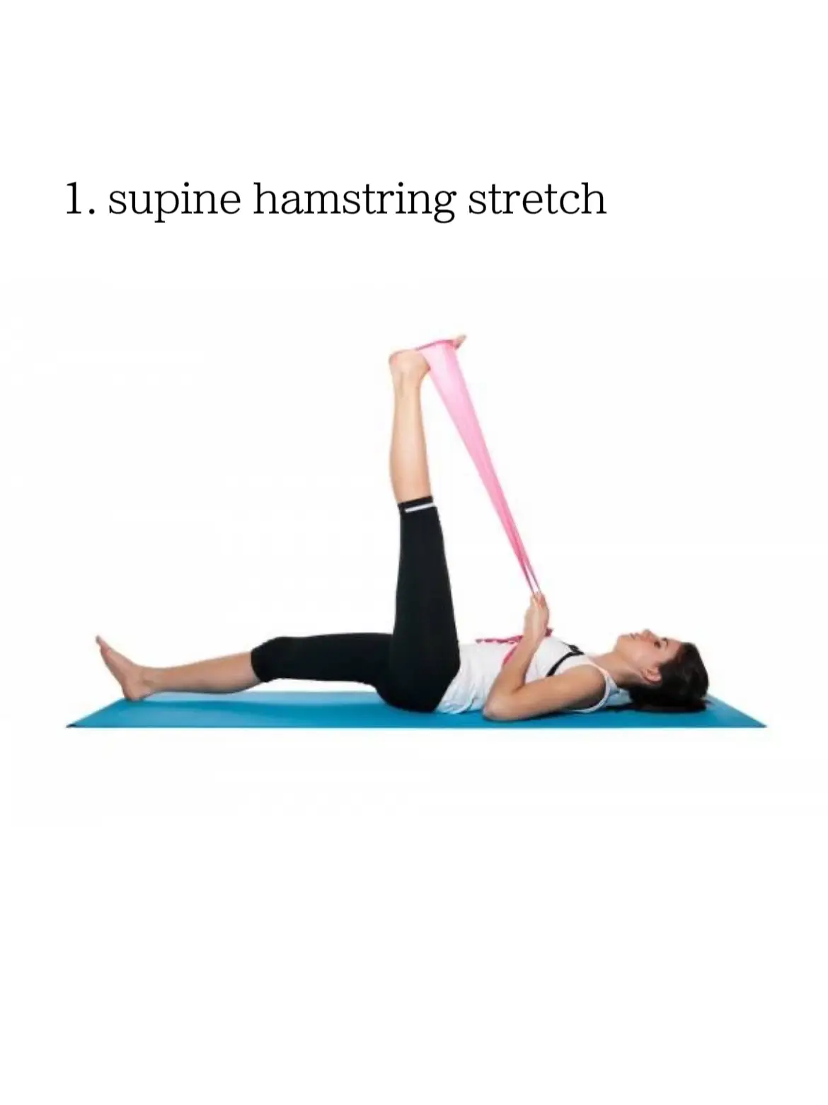 Yoga: Supine one leg hamstring stretch with strap
