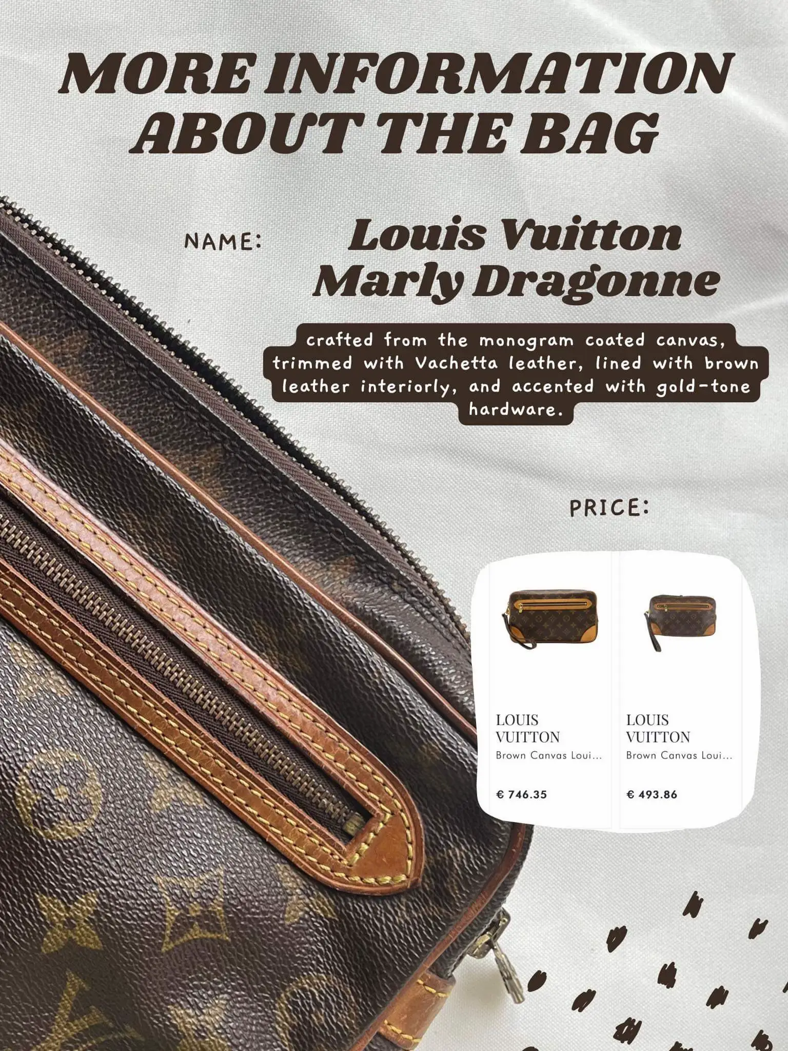 Review: Louis Vuitton Clutch Monogram Marly Dragonne with PVC bag, Boutique Secondlife blog