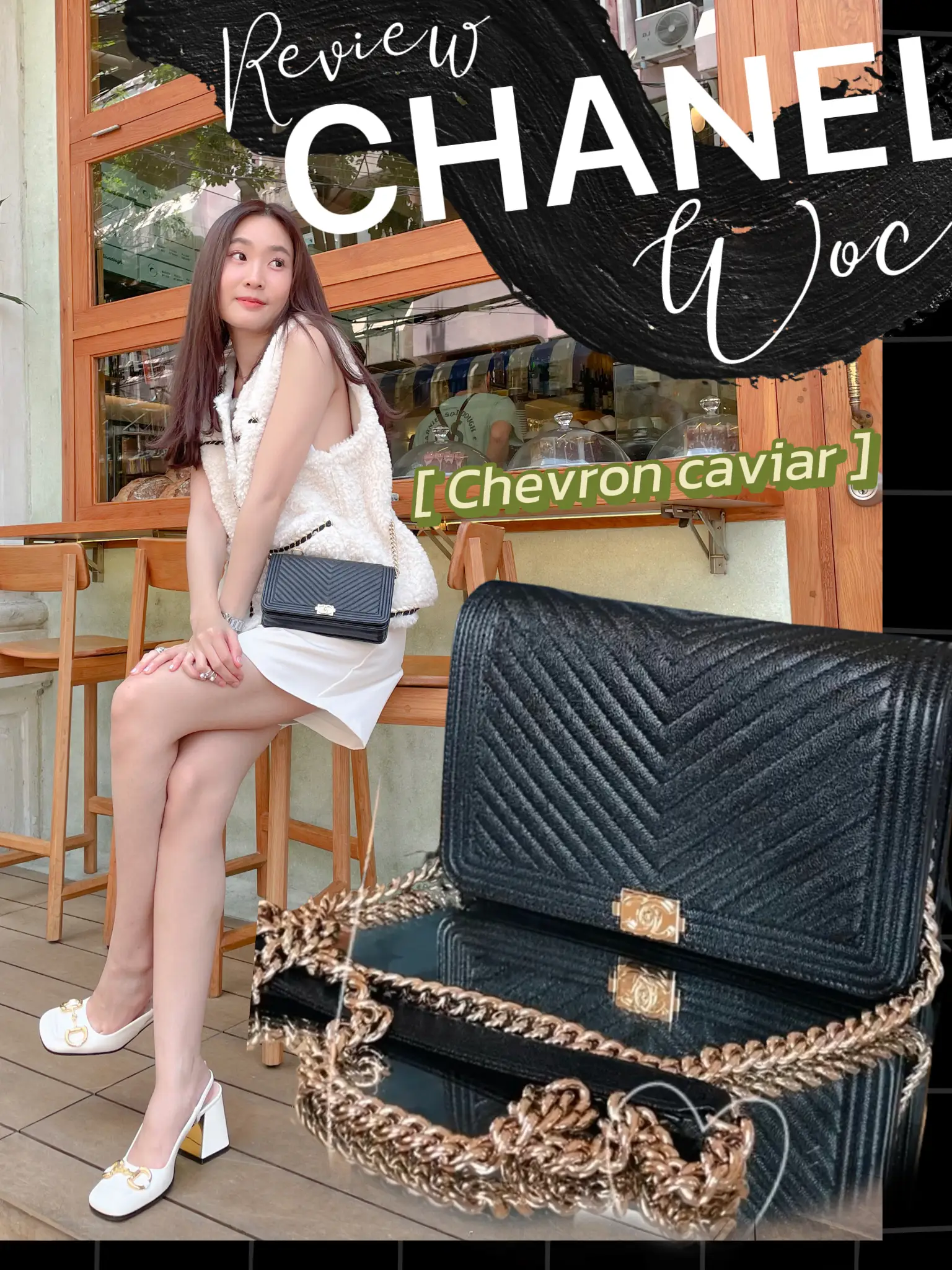 Review CHANEL woc chevron caviar