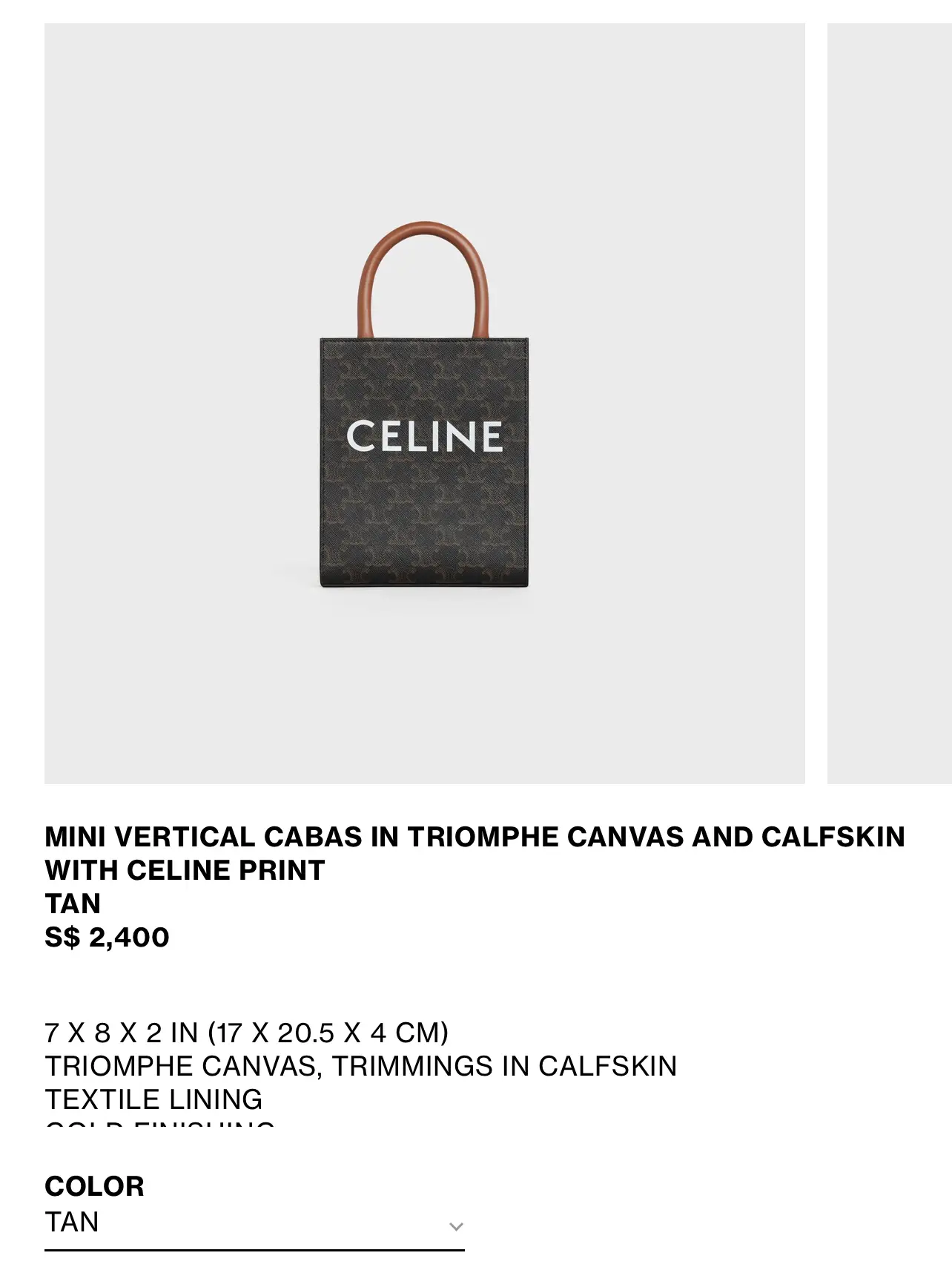 Vertical cabas celine in canvas discount with celine print and calfskin