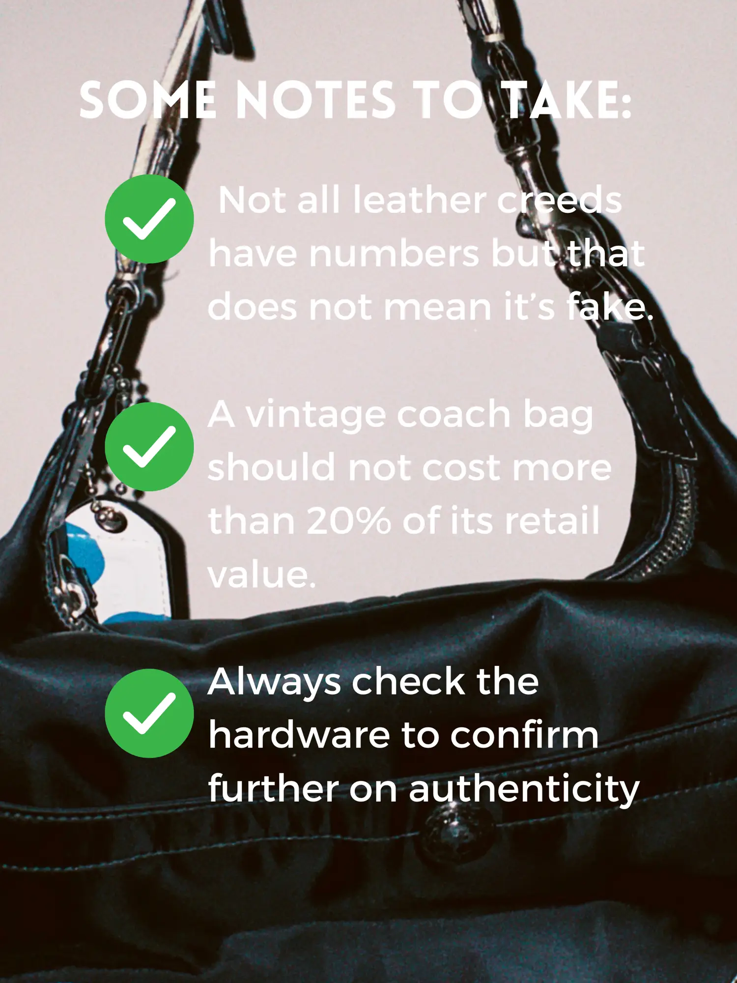 How to determine Original COACH BAG