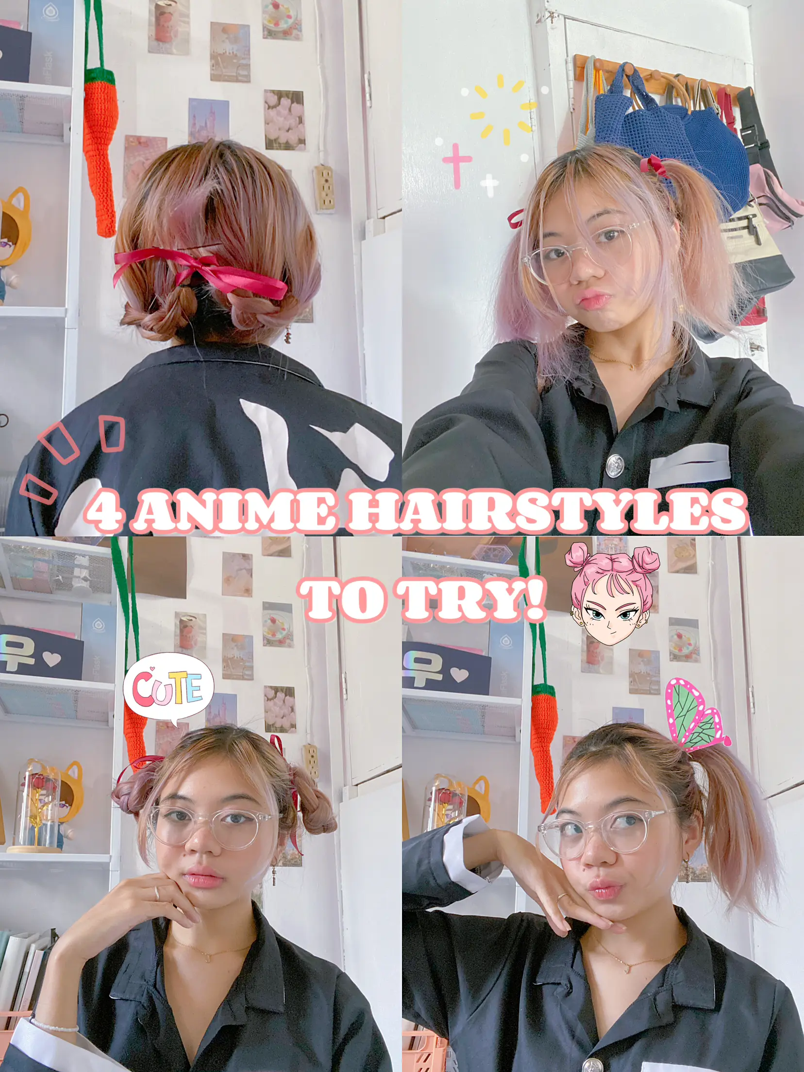 6 CUTE & EASY anime inspired hairstyles 🌸🌿 your name, utena