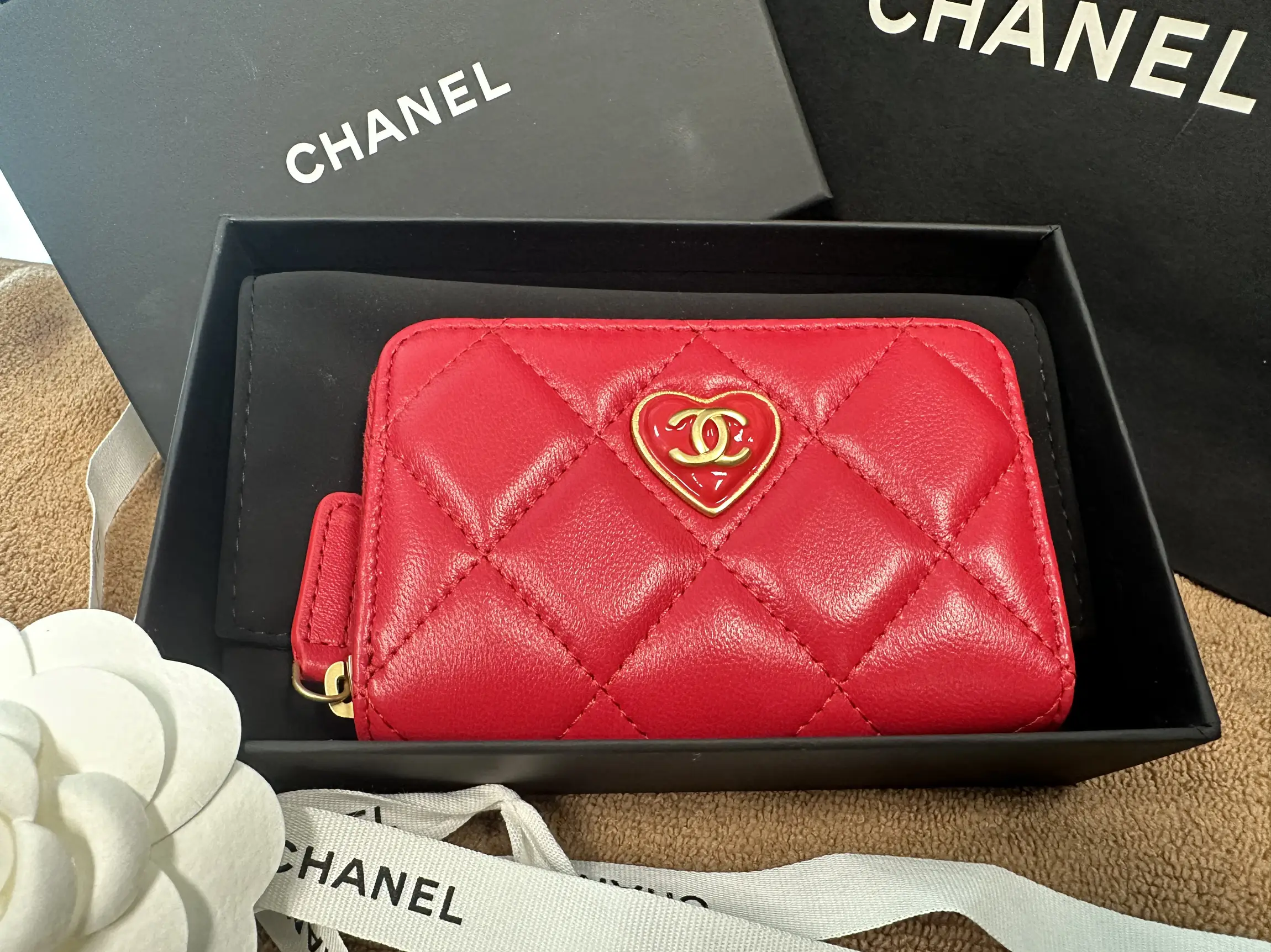 Chanel 23S Heart Collection Zipped Coin Purse
