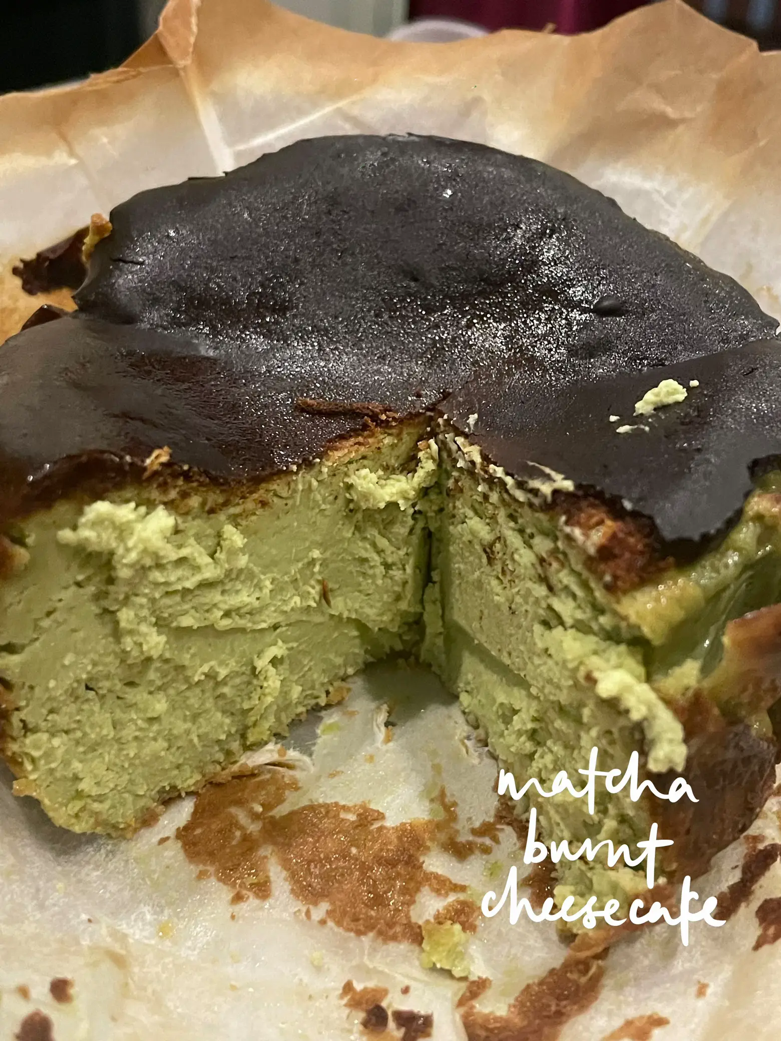 Vanilla Matcha Basque Cheesecake (Double Layered) – Takes Two Eggs
