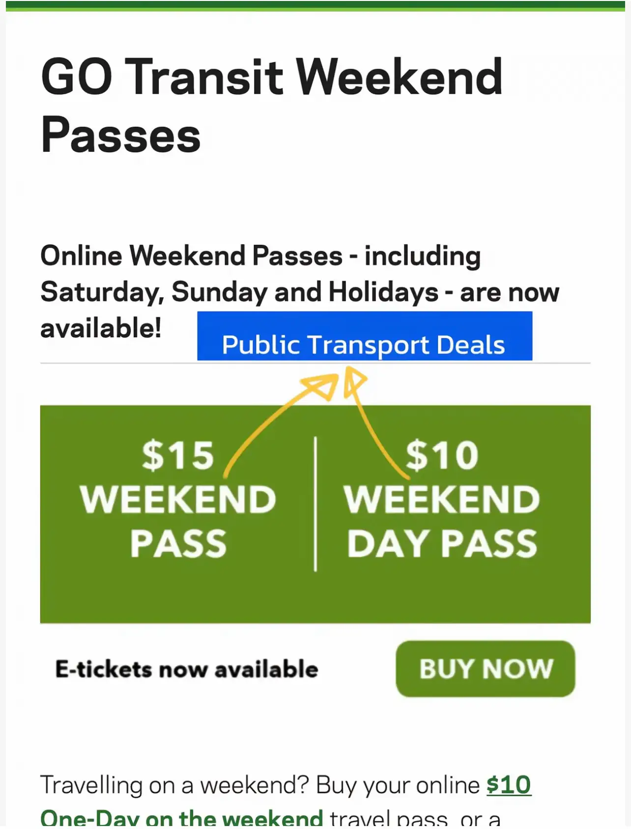 GO Transit - GO Transit E-Tickets and Passes