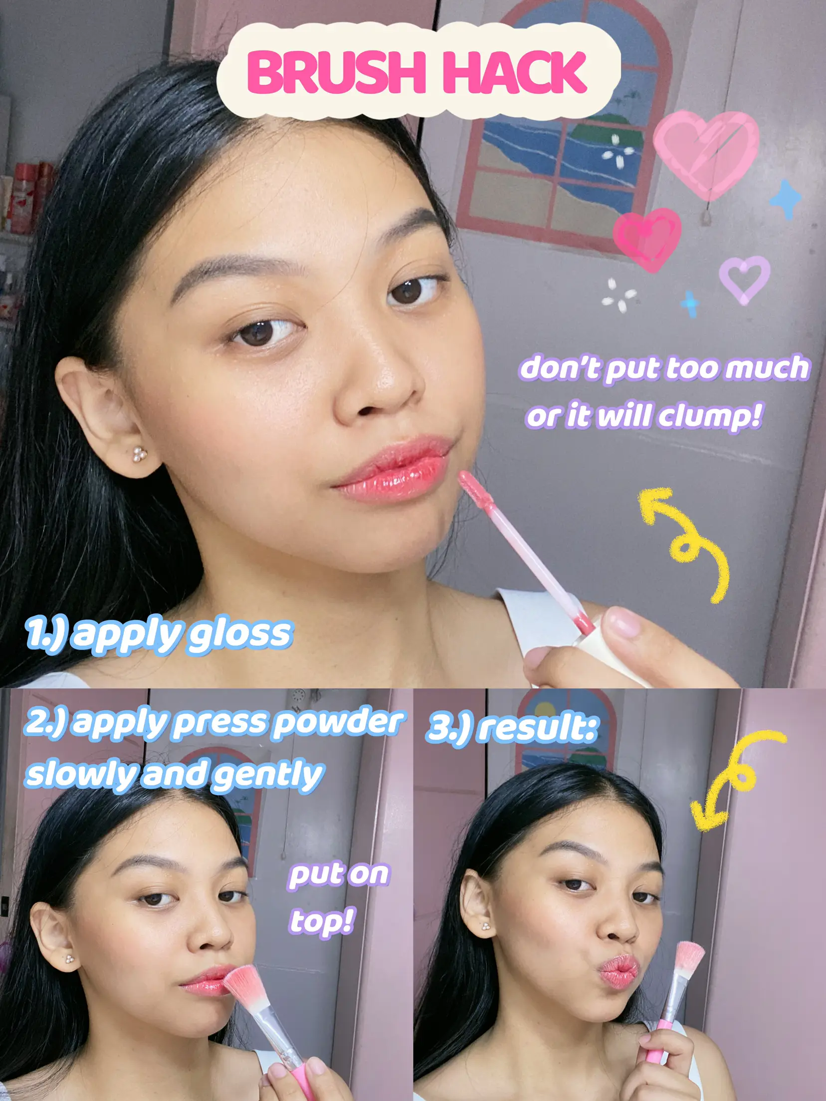 say goodbye to super sticky gloss!😬 tip & hacks!💋 แกลเลอรีที่โพสต์โดย