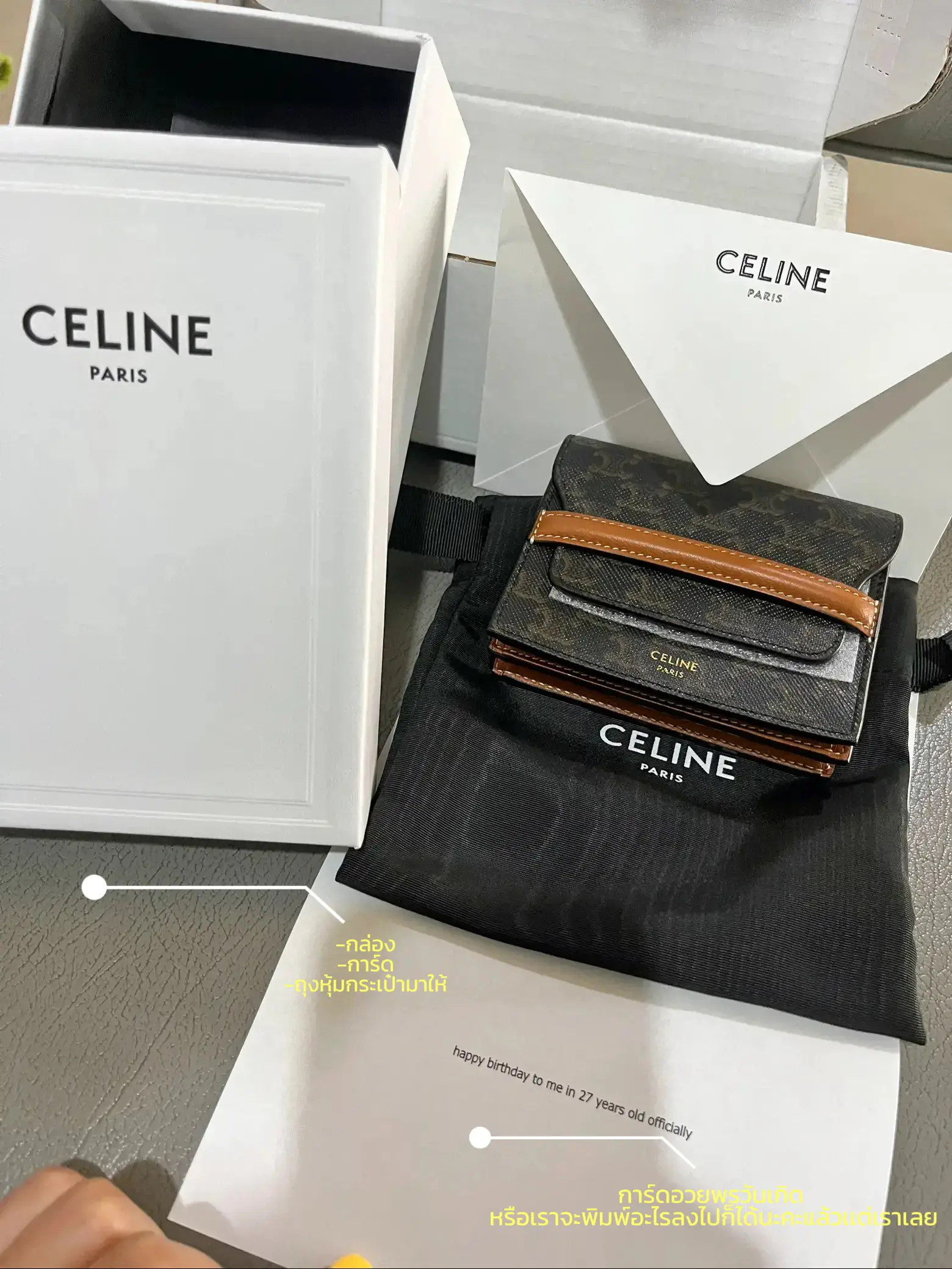 CELINE Business Flap Card Holder Triomphe Coated Canvas