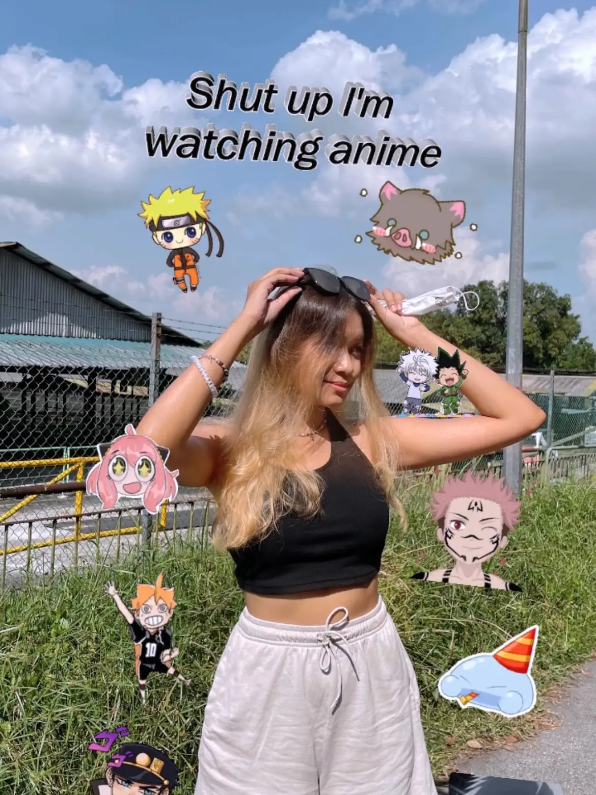 Download Anime Meme Watching Alone Wallpaper