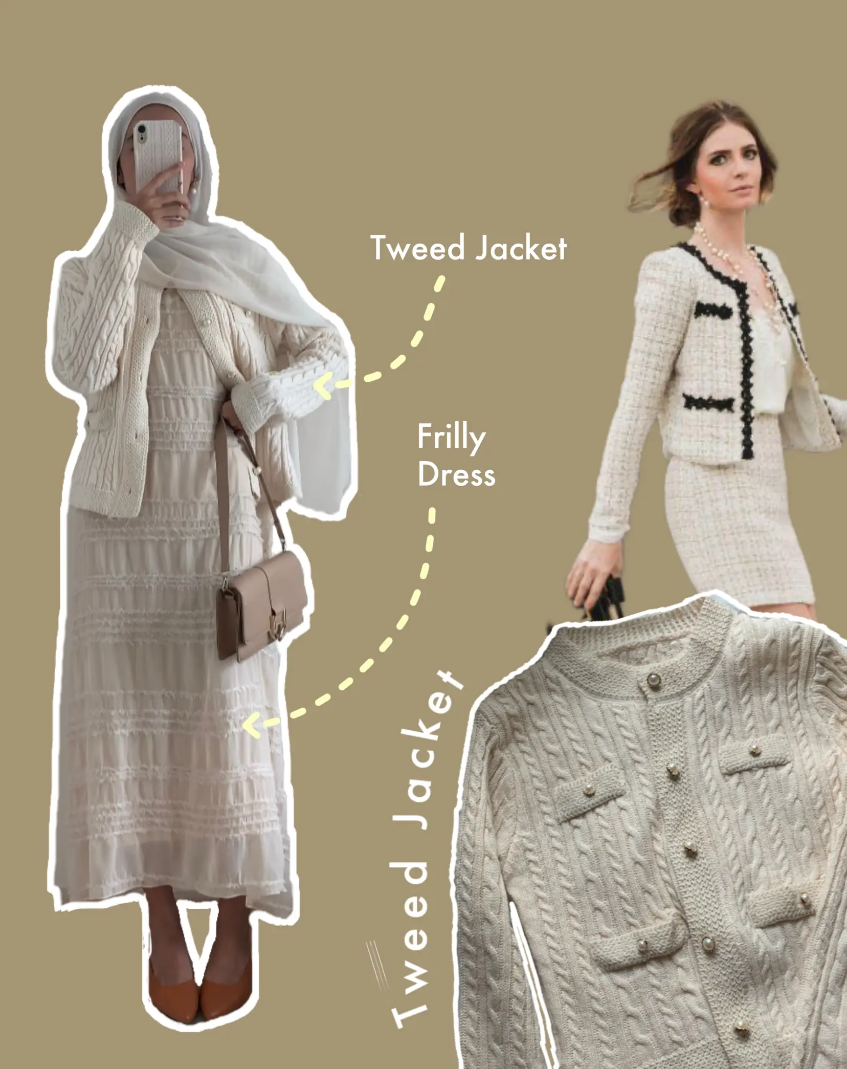 Bianca Gold and Cream Tweed Jacket  Fashion outfits, Chanel style jacket,  Classy outfits