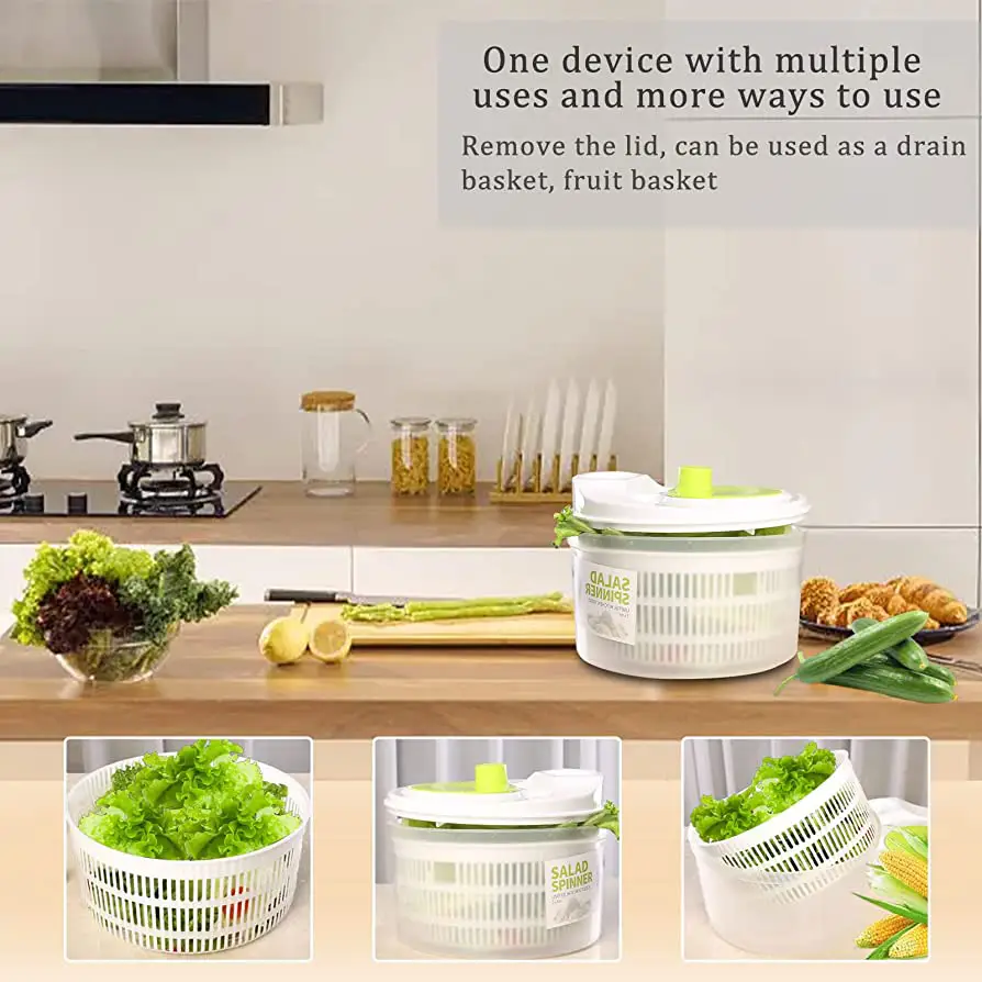 1Pcs Large Manual Salad Vegetable Fruits Washer Spinner Lettuce Dryer  Dehydrator