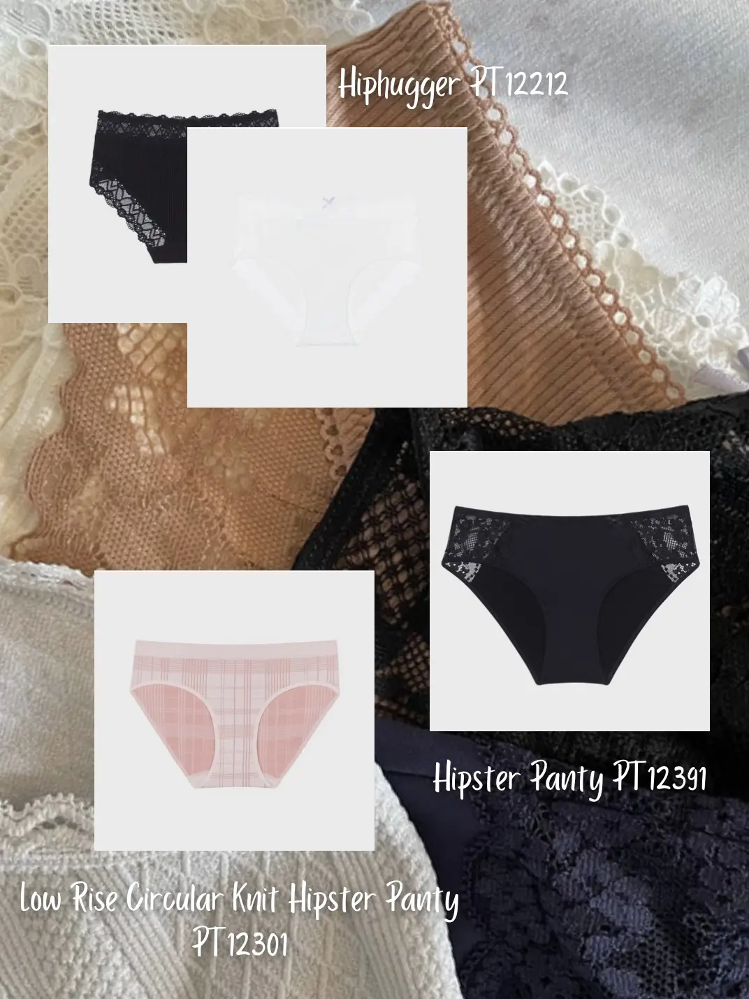 N-Gal Panties Lace Trim Edge Low Waist Underwear Lingerie Thong