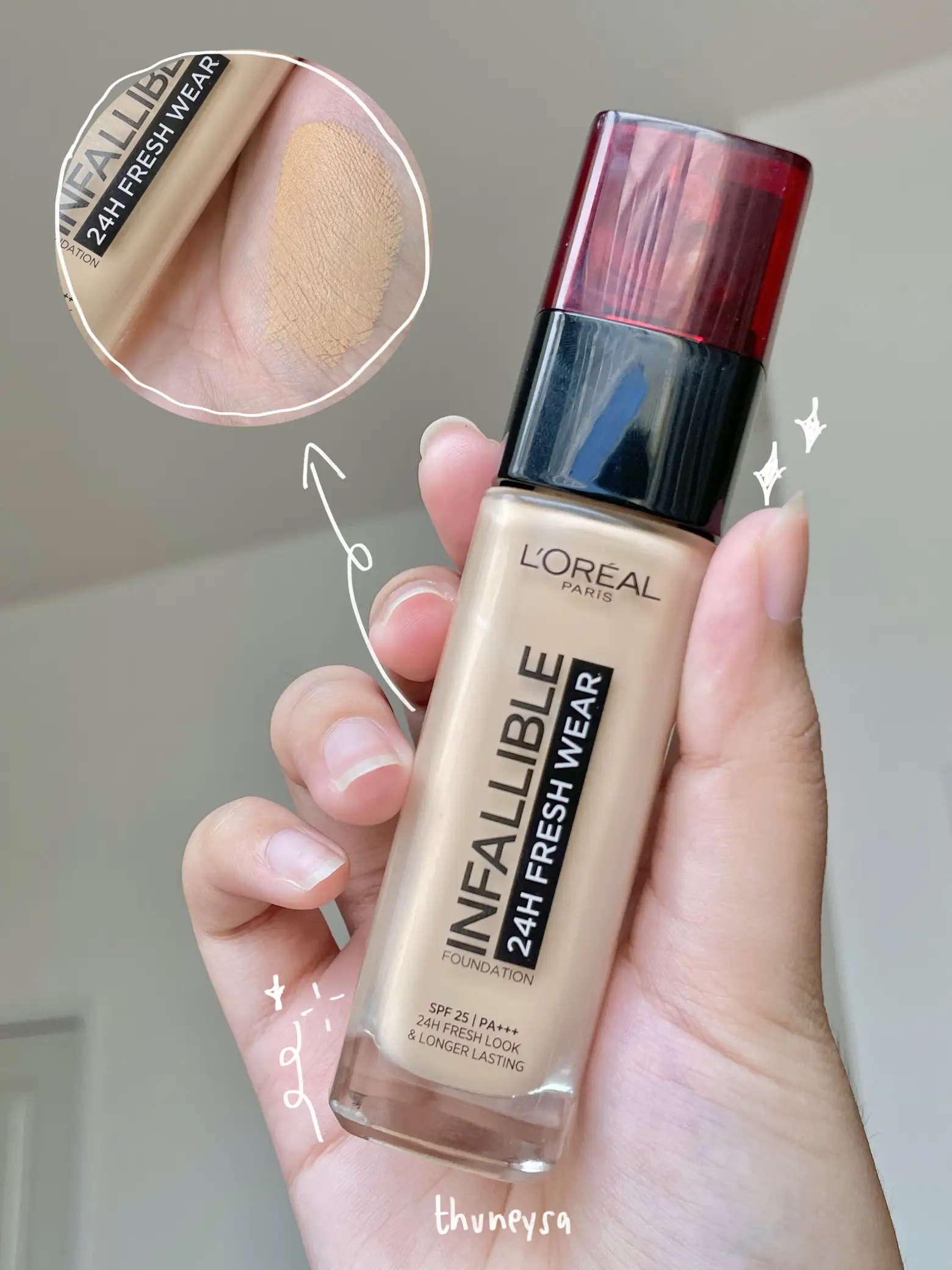 L'Oreal Paris Infallible 32H Matte Cover Liquid Foundation with 4%  NiacinamideSPF 25, 30ml Shade 350