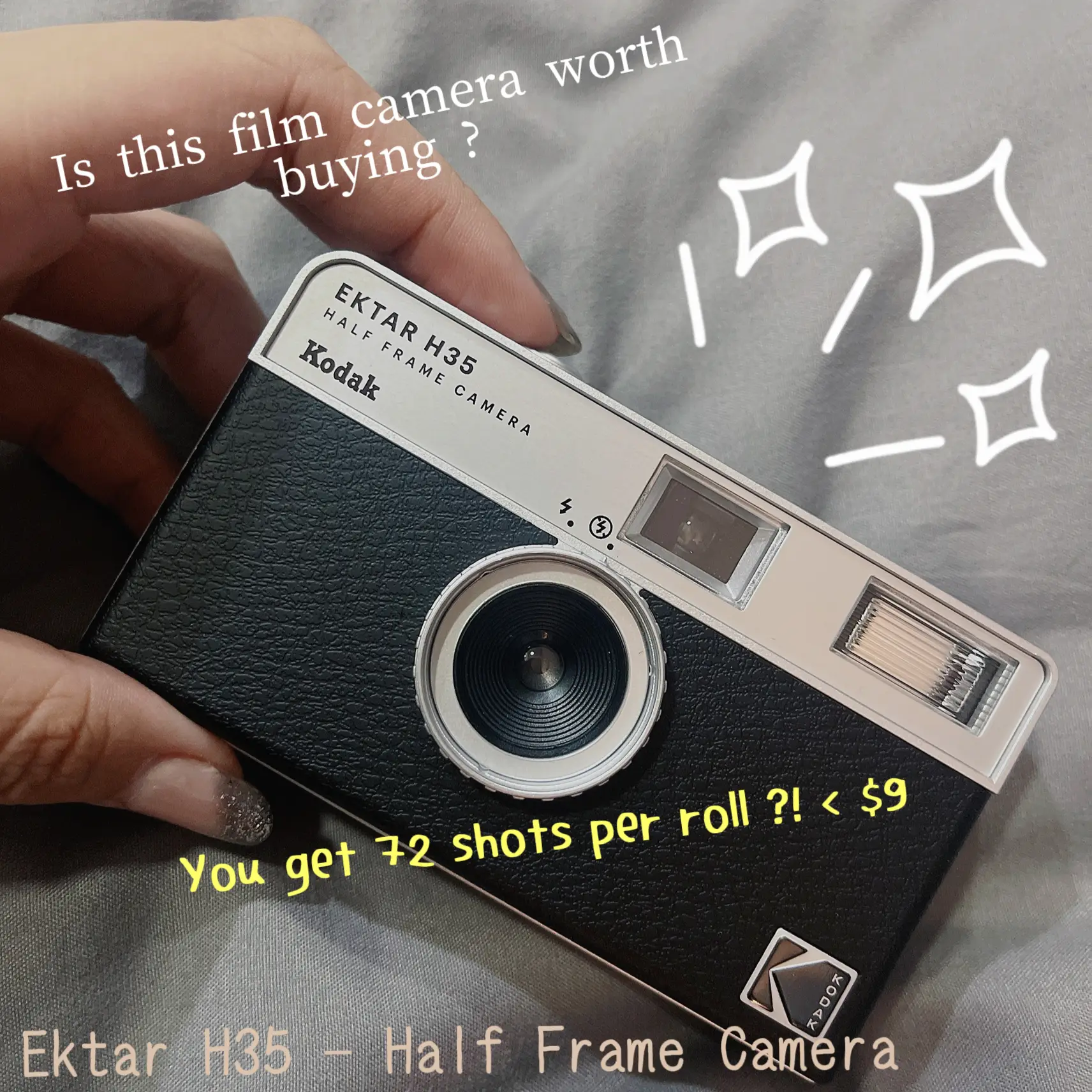  KODAK EKTAR H35 Half Frame Film Camera, 35mm, Reusable,  Focus-Free, Lightweight, Easy-to-Use (Sand) (Film & AAA Battery are not  Included) : Electronics