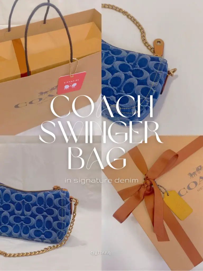 COACH Swinger 20 Small Signature Denim Shoulder Bag