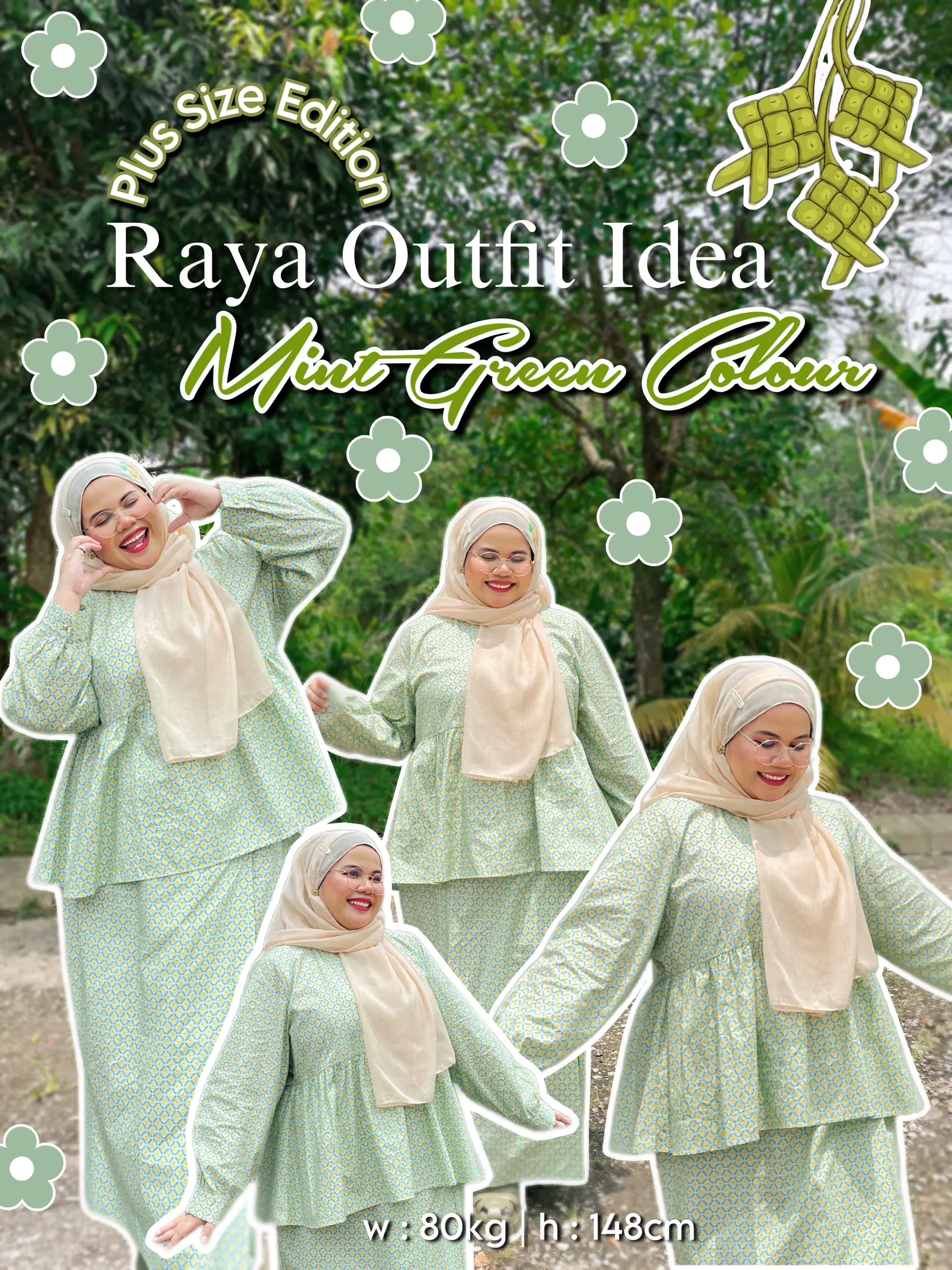 🌵Raya Outfit Idea Mint Green Plus Size Edition🌱 | Galeri disiarkan oleh  Shahira Mansor | Lemon8