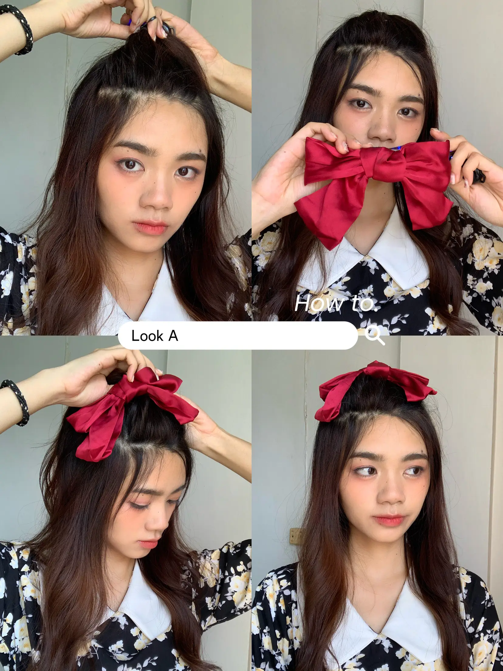 hairstyles with red ribbon｜TikTok Search