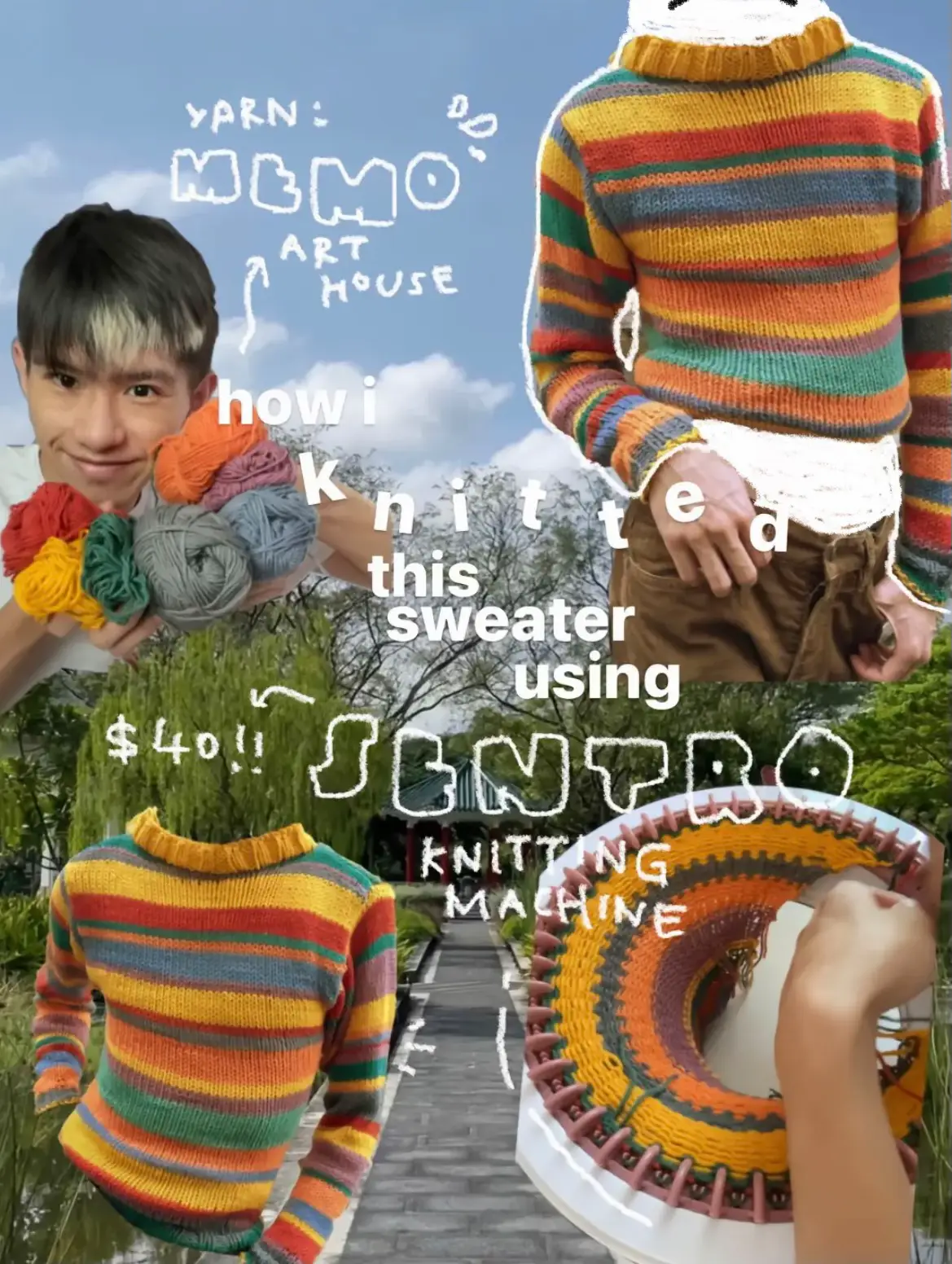 i knitted this sweater with the sentro machine!🧶
