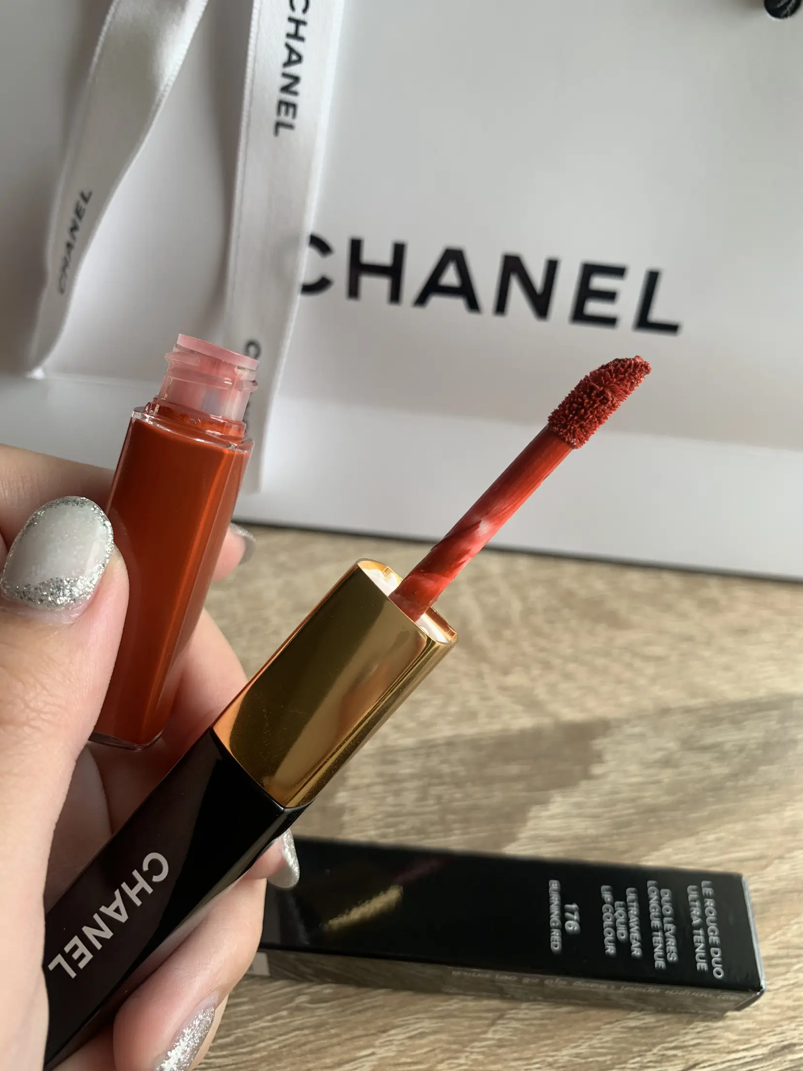 CHANEL, Makeup, Chanellerouge Duo Ultra Tenueultrawear Liquid Lip Colour  Color76burning Red