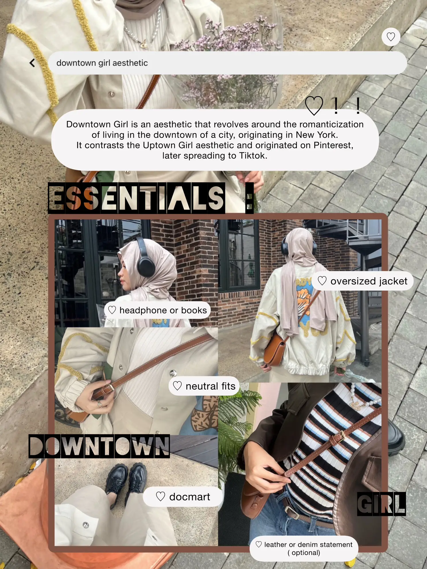 downtown girl aesthetic collage｜TikTok Search