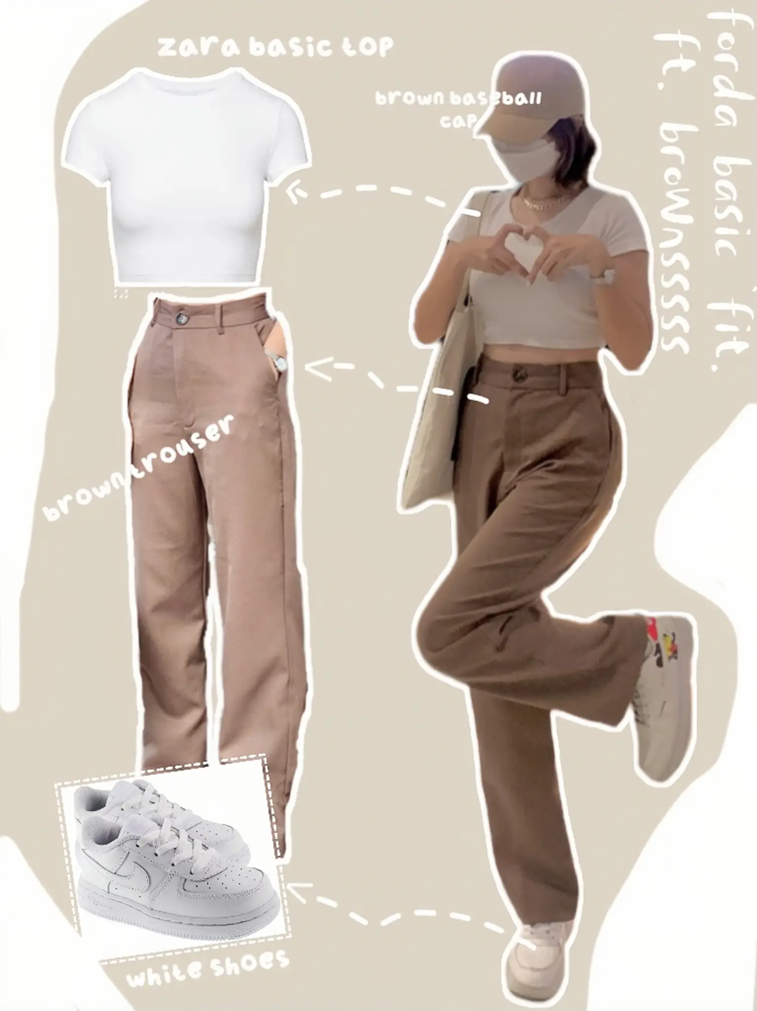 Simple outfit idea with Brown cargo pants ✨ #outfitideasforyou #simpl