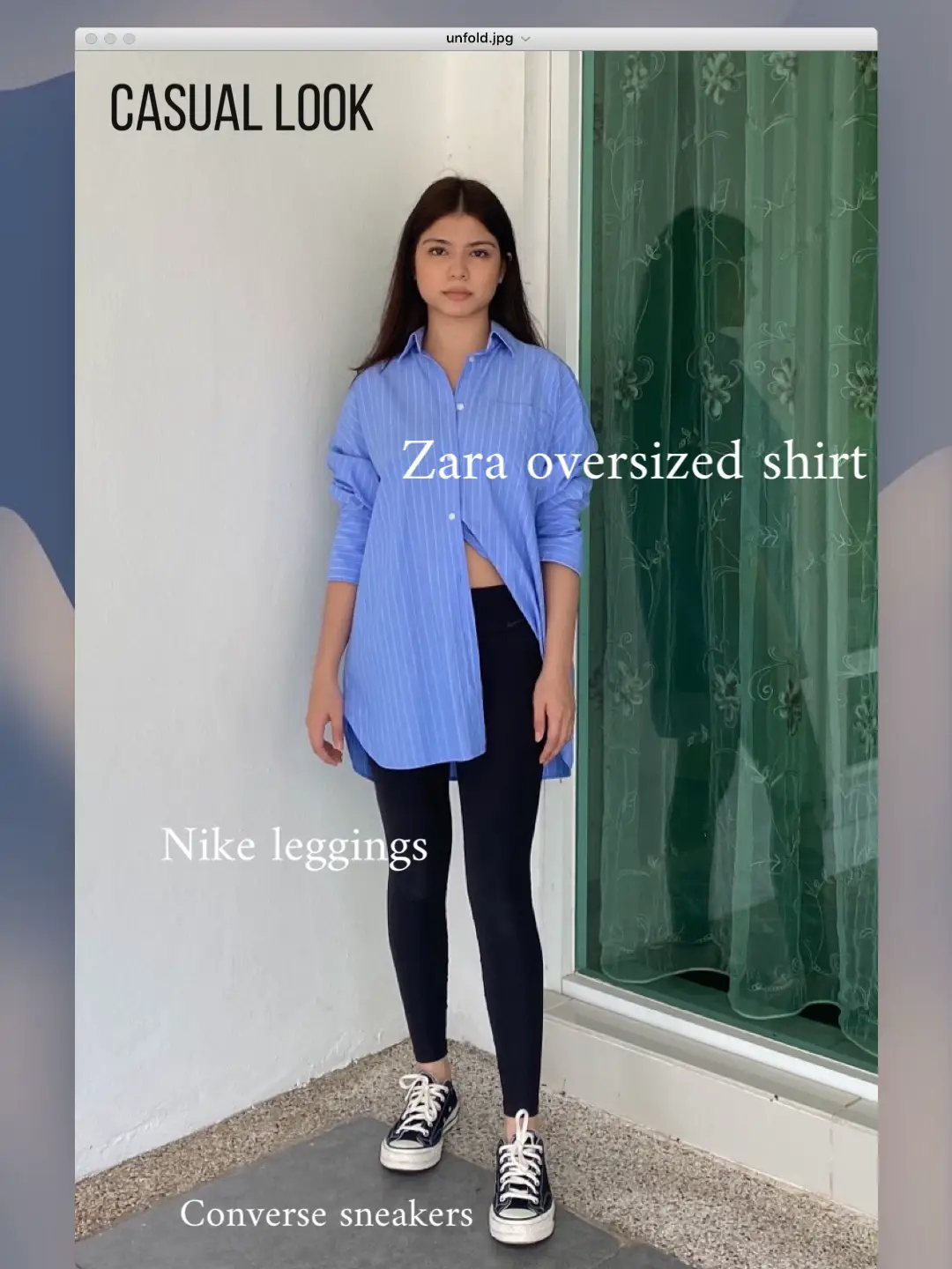 Zara today's outfit an store oversized shirt and sneakers