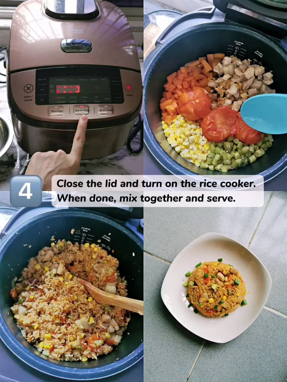 Rice cooker recipe, One pot meal, Easy cooking recipe, 一锅熟, สูตรหม้อหุงข้าว