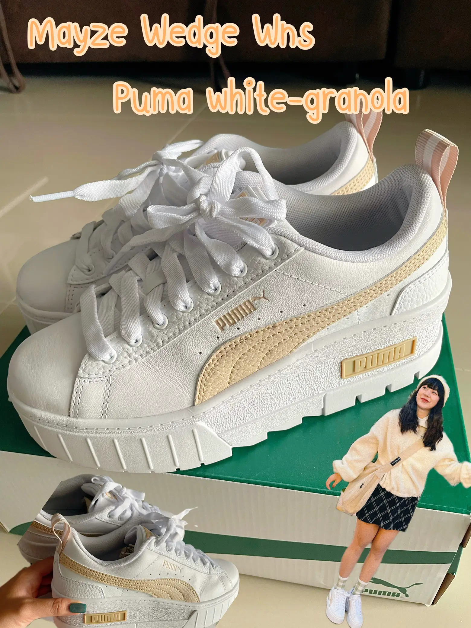 Chaussures et baskets femme Puma Mayze Wedge Wns Puma White-Granola