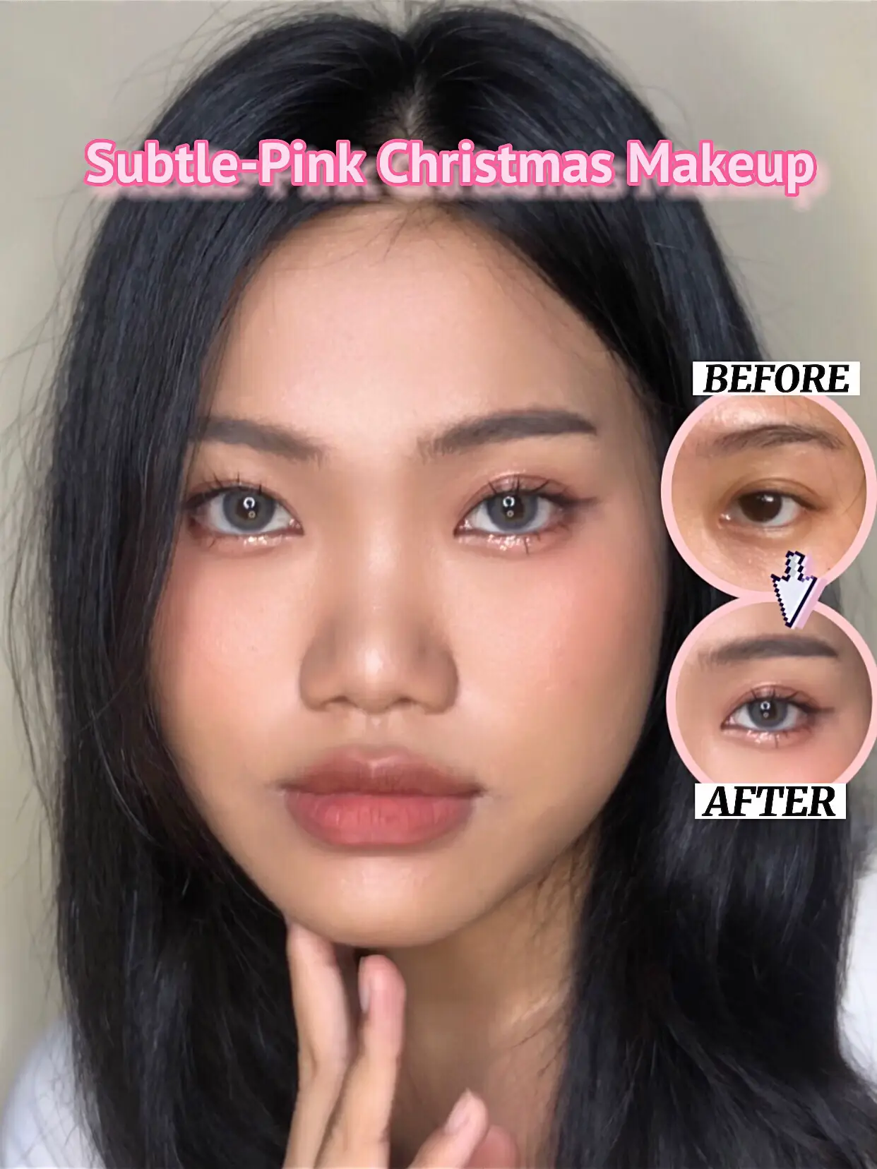 Subtle pink christmas makeup ?❄️? | Video published by 