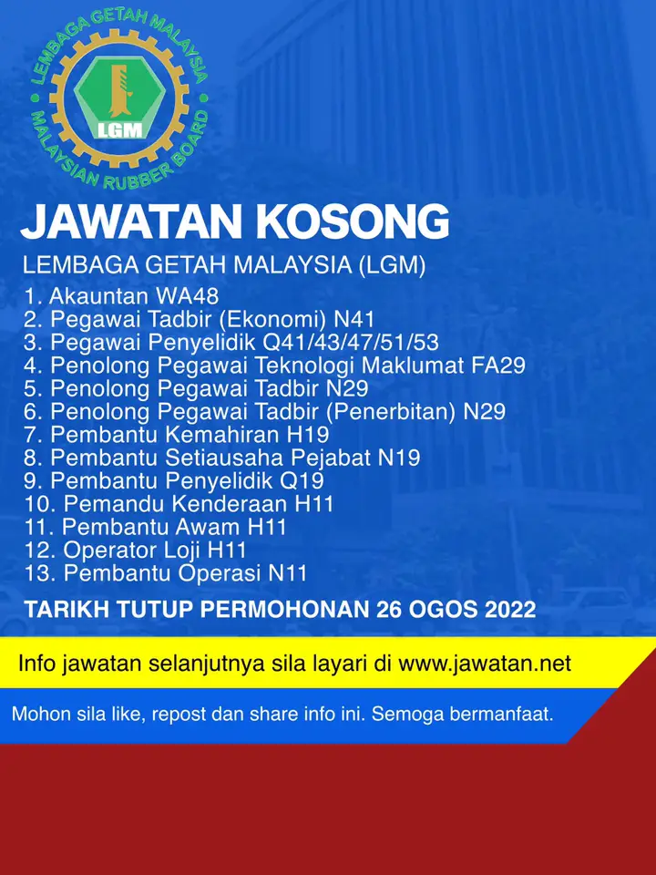 Jawatan kosong kerajaan dikemaskini ogos 2022 | Jawatan