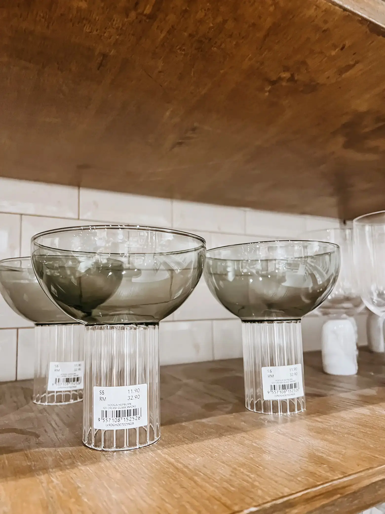 Oval Glass Vase  Smoke 