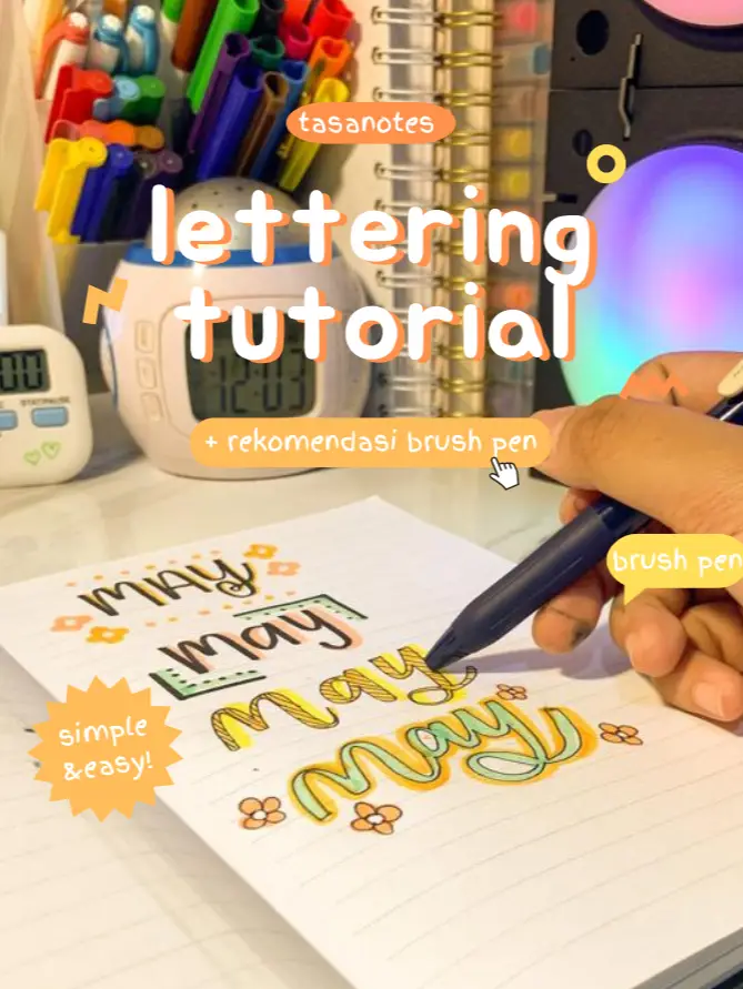 How To Do Hand Lettering WIth Chisel TIp Marker Step By Step Turial