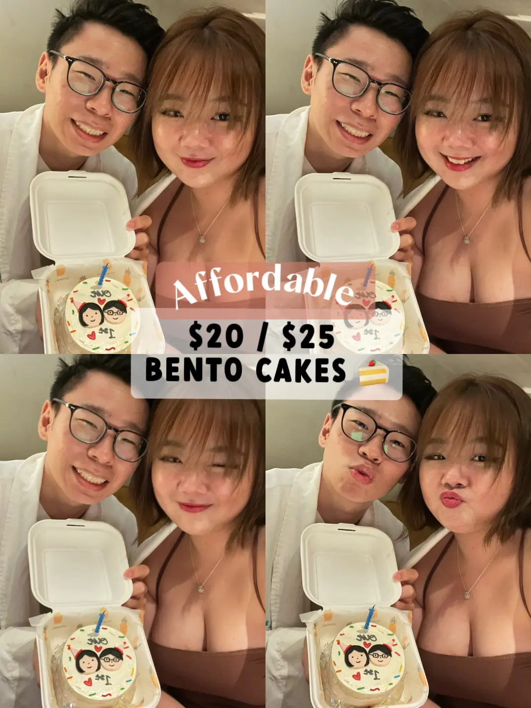 4 Inch Petite Korean bento Cake