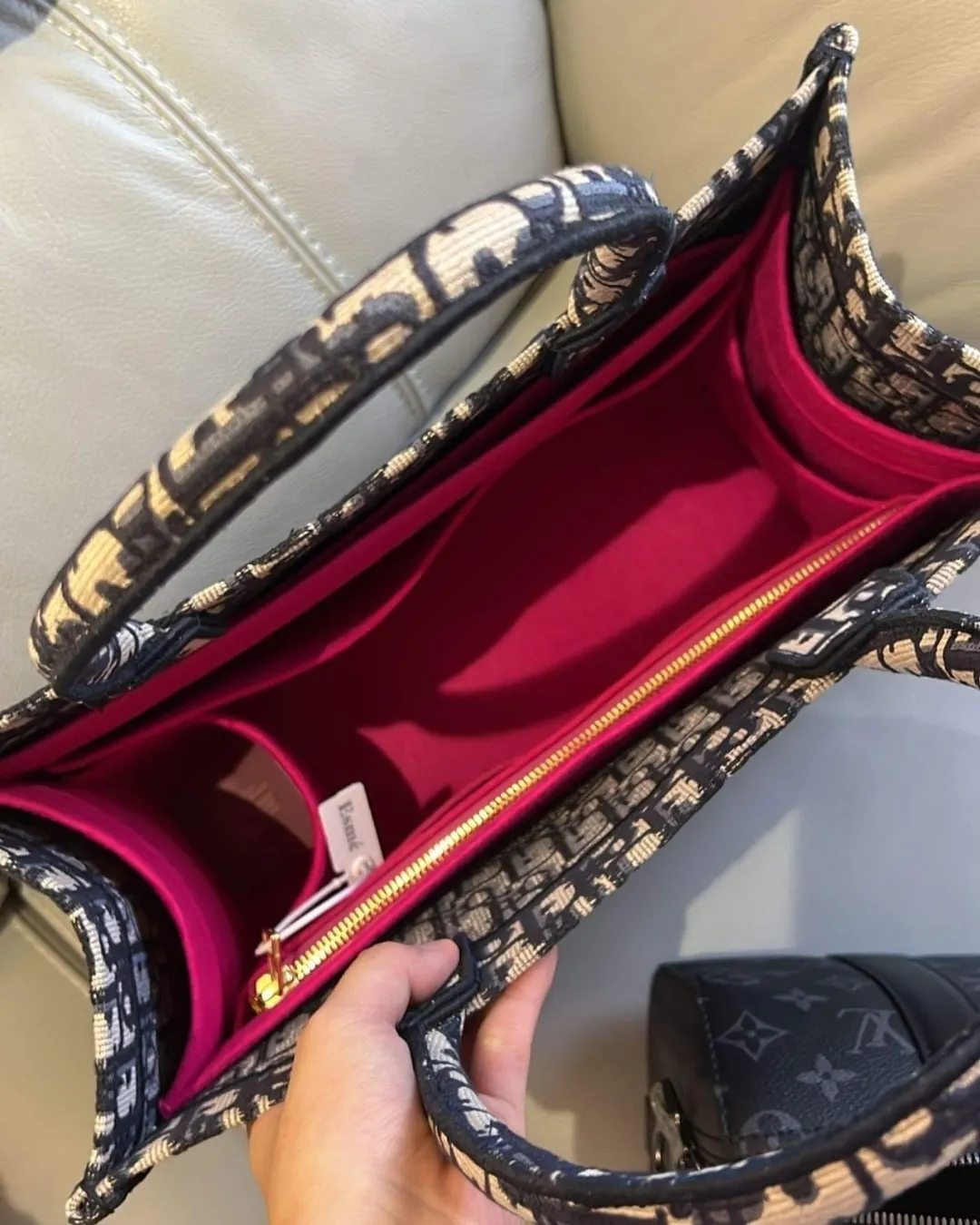 Dior tote bag insert hot sale