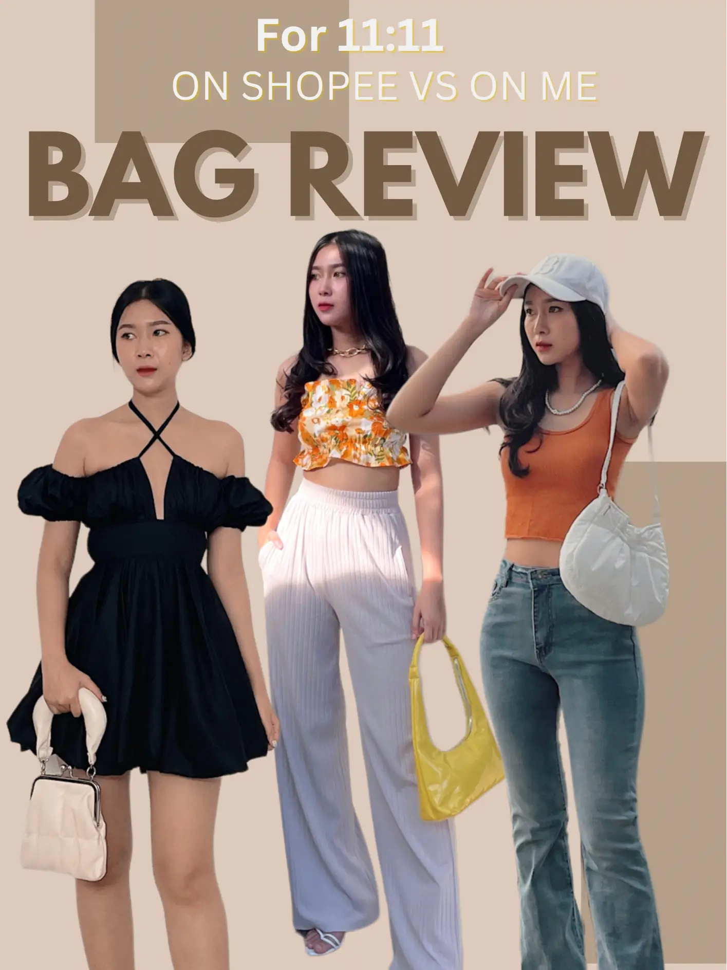 ON SHOPEE VS ON ME (local brand bags)