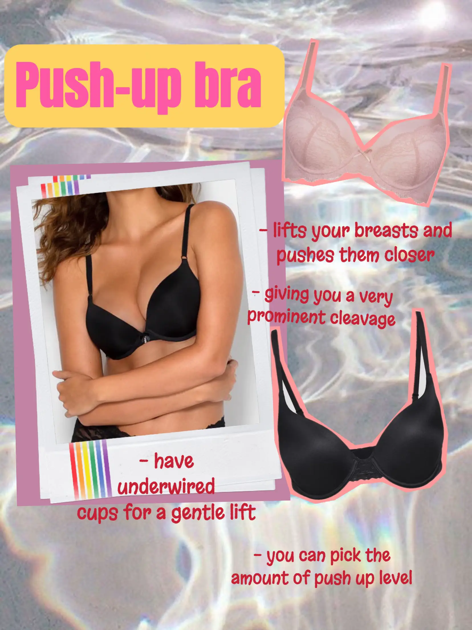 New 6 Womens Ladies Lace Solid Color Demi Gentle PUSH UP Bra Full Cup  (B#668)
