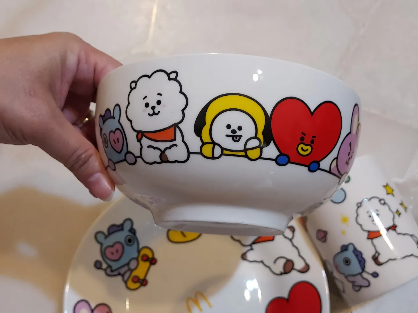 BTS good BT21 ceramic tea pot set