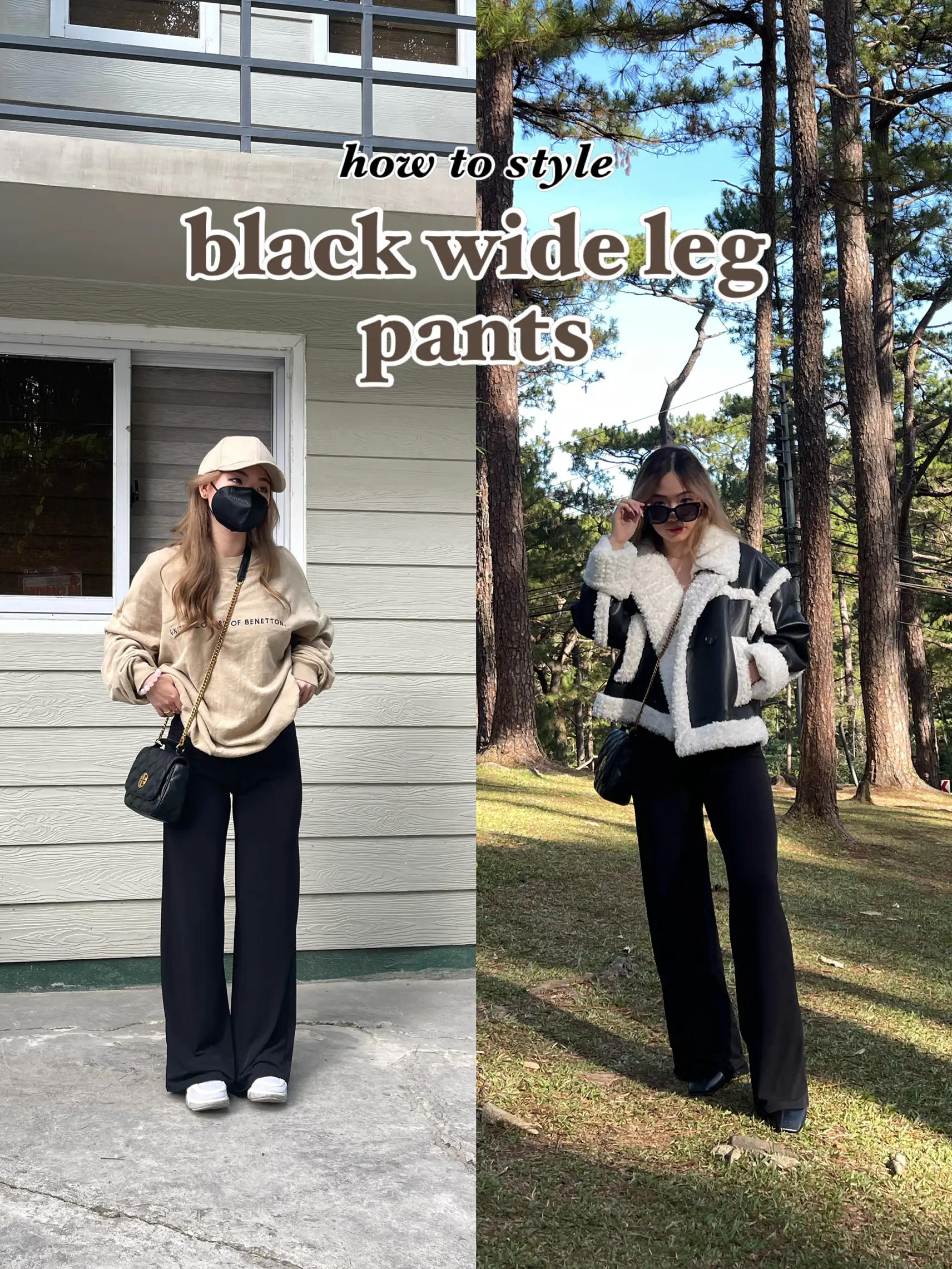 Wearing all black & wide leg jeans - Mademoiselle